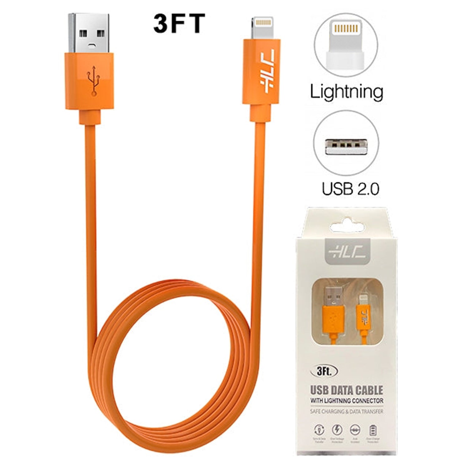 8 Pin Lightning USB Sync+charger Cable 3 feet for iPhone  11/11 Pro /11 Pro Max/ Xs Max/ X / XS/ 8 / 7