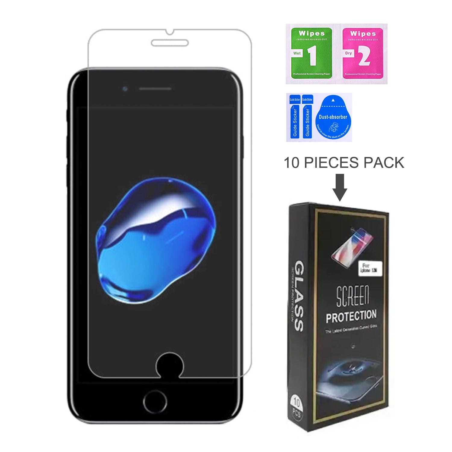 iPhone 8/7/6 Plus(5.5'')Clear Tempered Glass