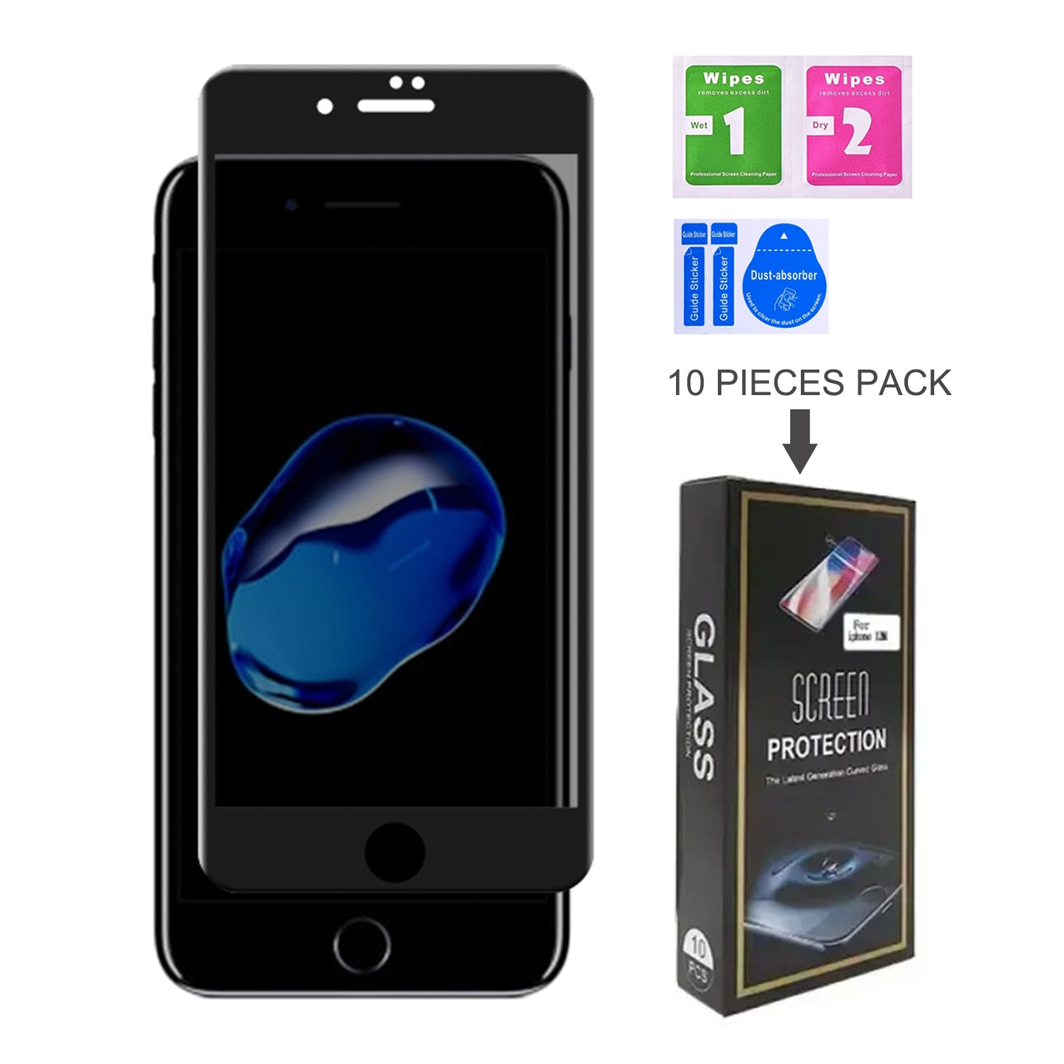 iPhone 8/7/6 Plus(5.5'')Privacy Tempered Glass