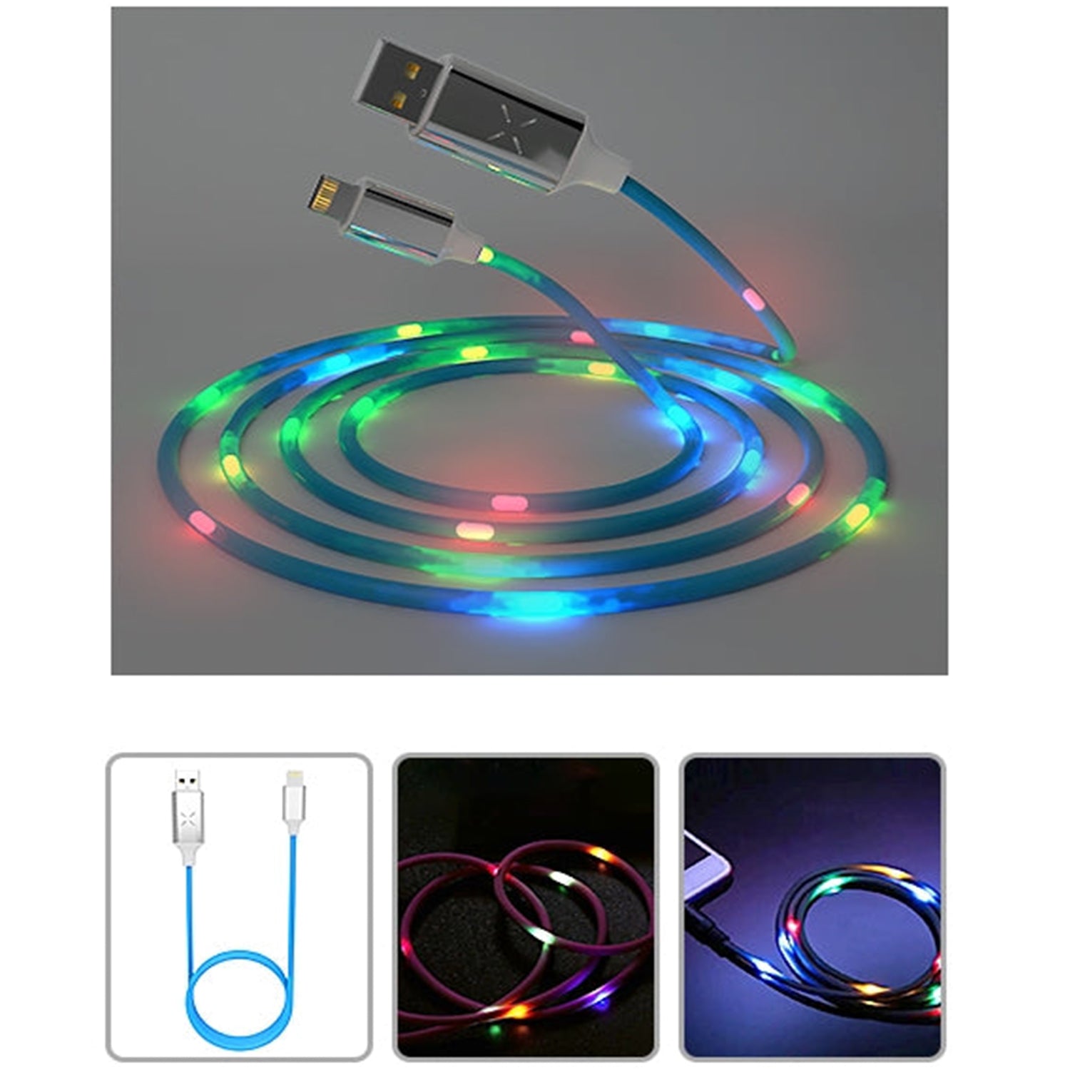 Voice controlled 8 Pin USB Lightning flash data line,USB Charging Cable