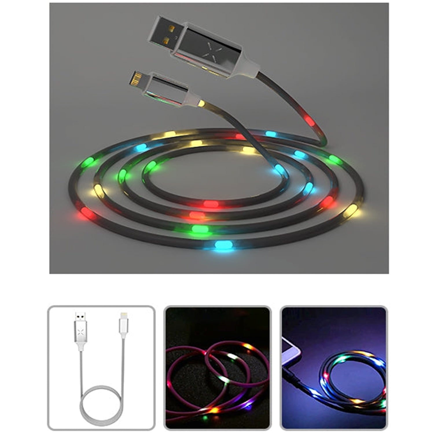 Voice controlled 8 Pin USB Lightning flash data line,USB Charging Cable