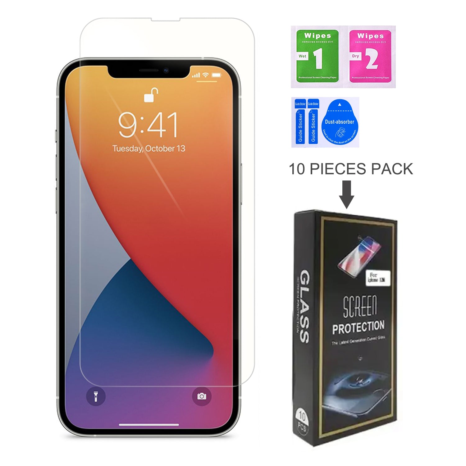 iPhone 13 Pro(6.1'') Clear Tempered Glass