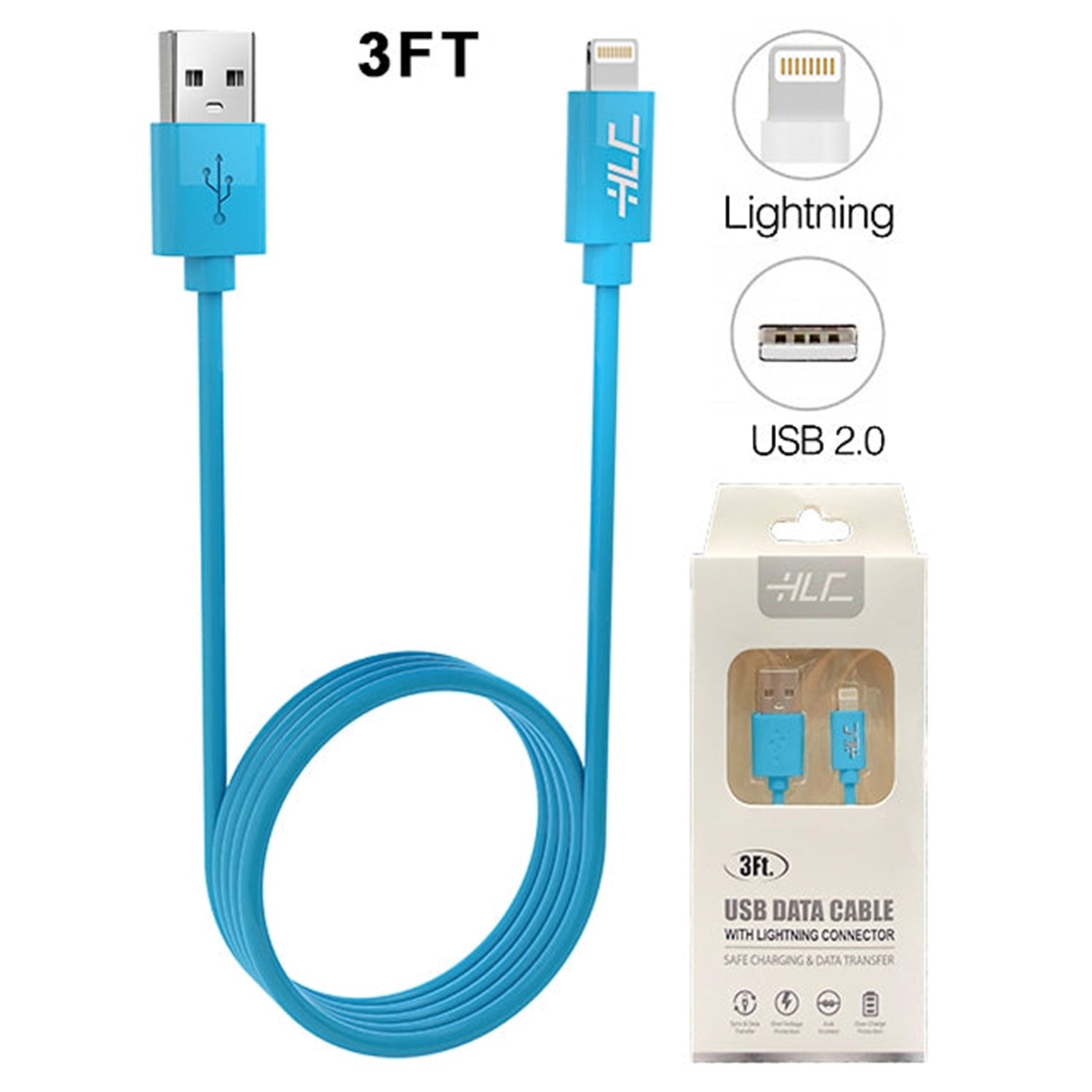 8 Pin Lightning USB Sync+charger Cable 3 feet for iPhone  11/11 Pro /11 Pro Max/ Xs Max/ X / XS/ 8 / 7