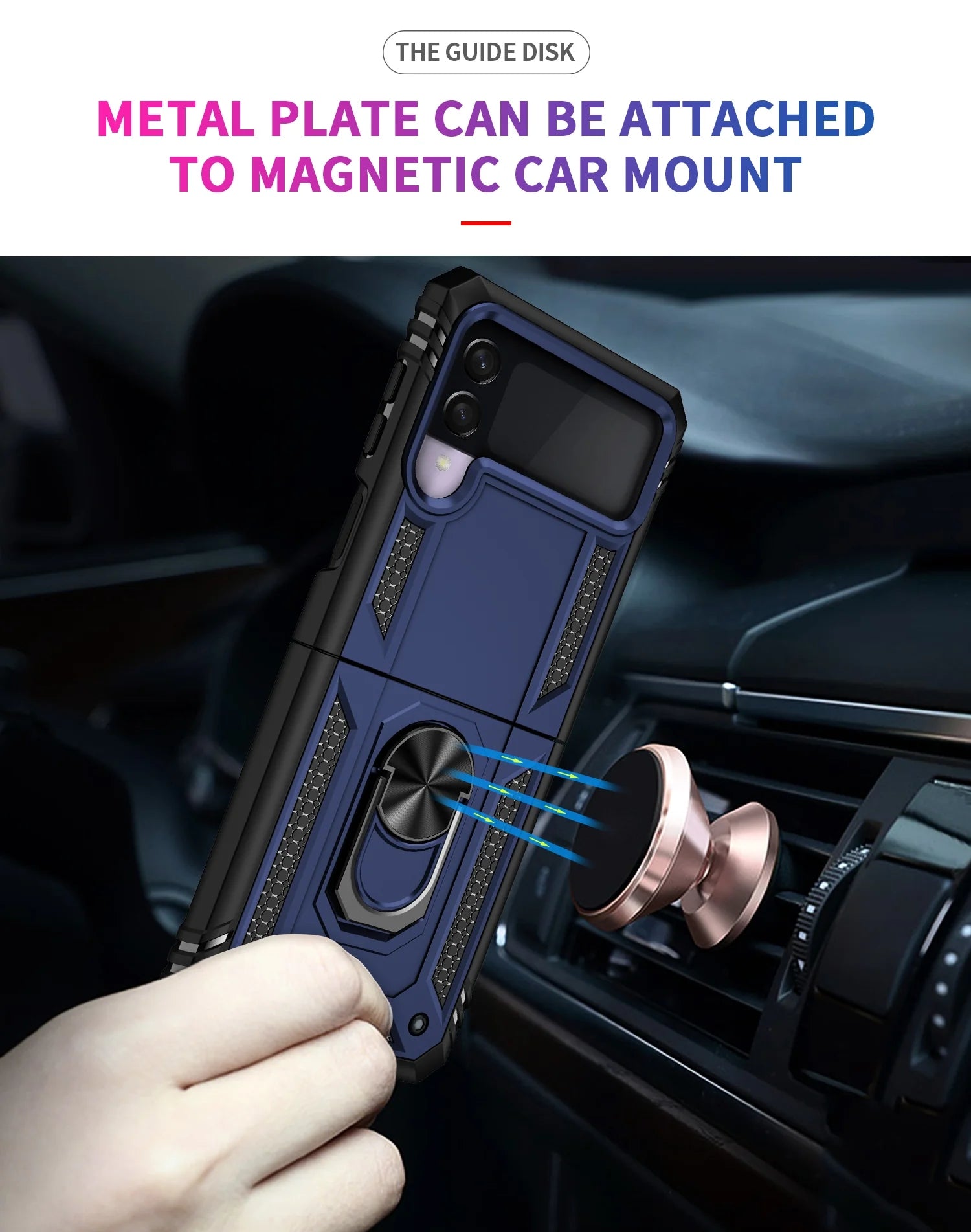 Ring Magnetic GPS car mount Phone Holder for Samsung Galaxy Z Flip 3 case