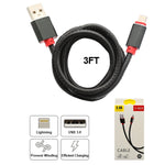 TPU Cable for iPhone 11/11 Pro /11 Pro Max/ Xs Max/ X / XS/ 8 / 7  (3FT)