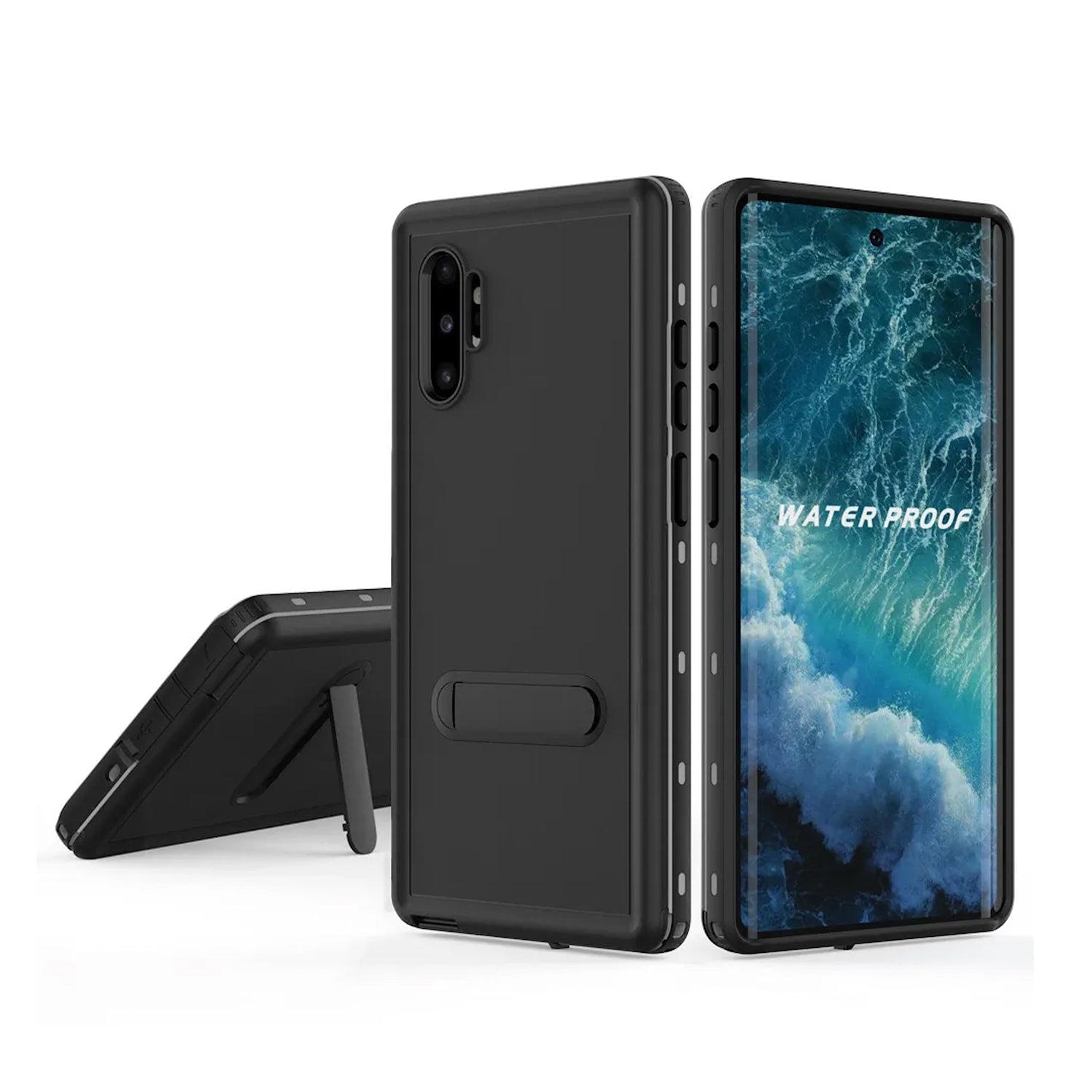 Kickstand Red Pepper Waterproof Case for Galaxy Note 10 - Black