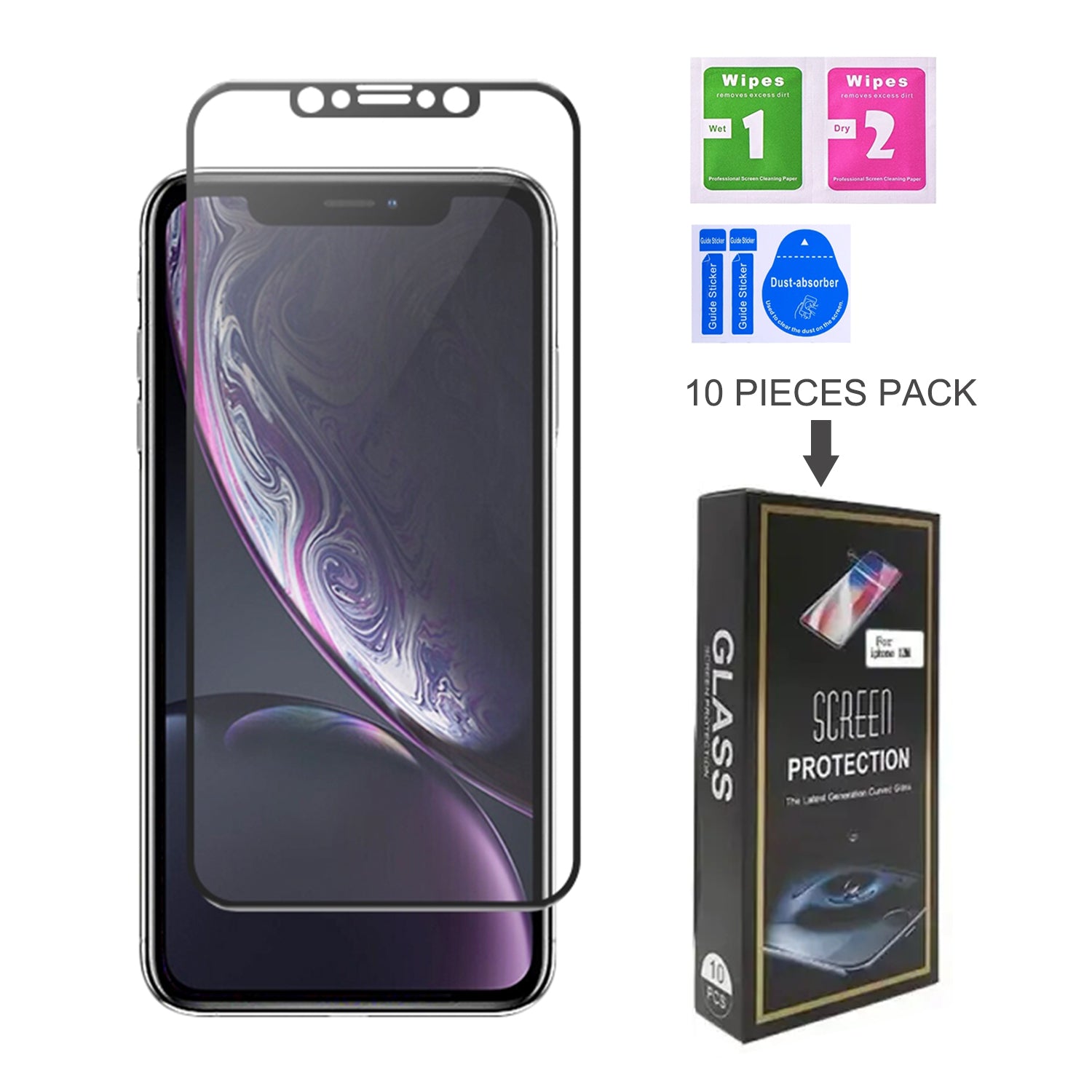 iPhone X/XS(5.8") Black Tempered Glass