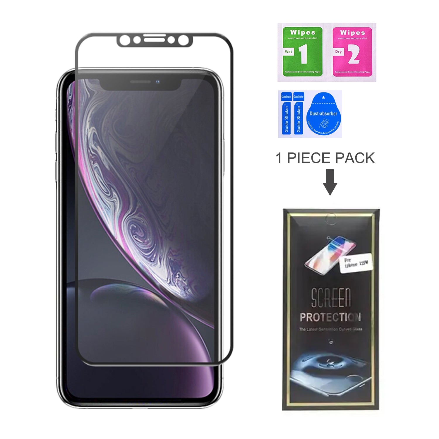 iPhone X/XS(5.8") Black Tempered Glass