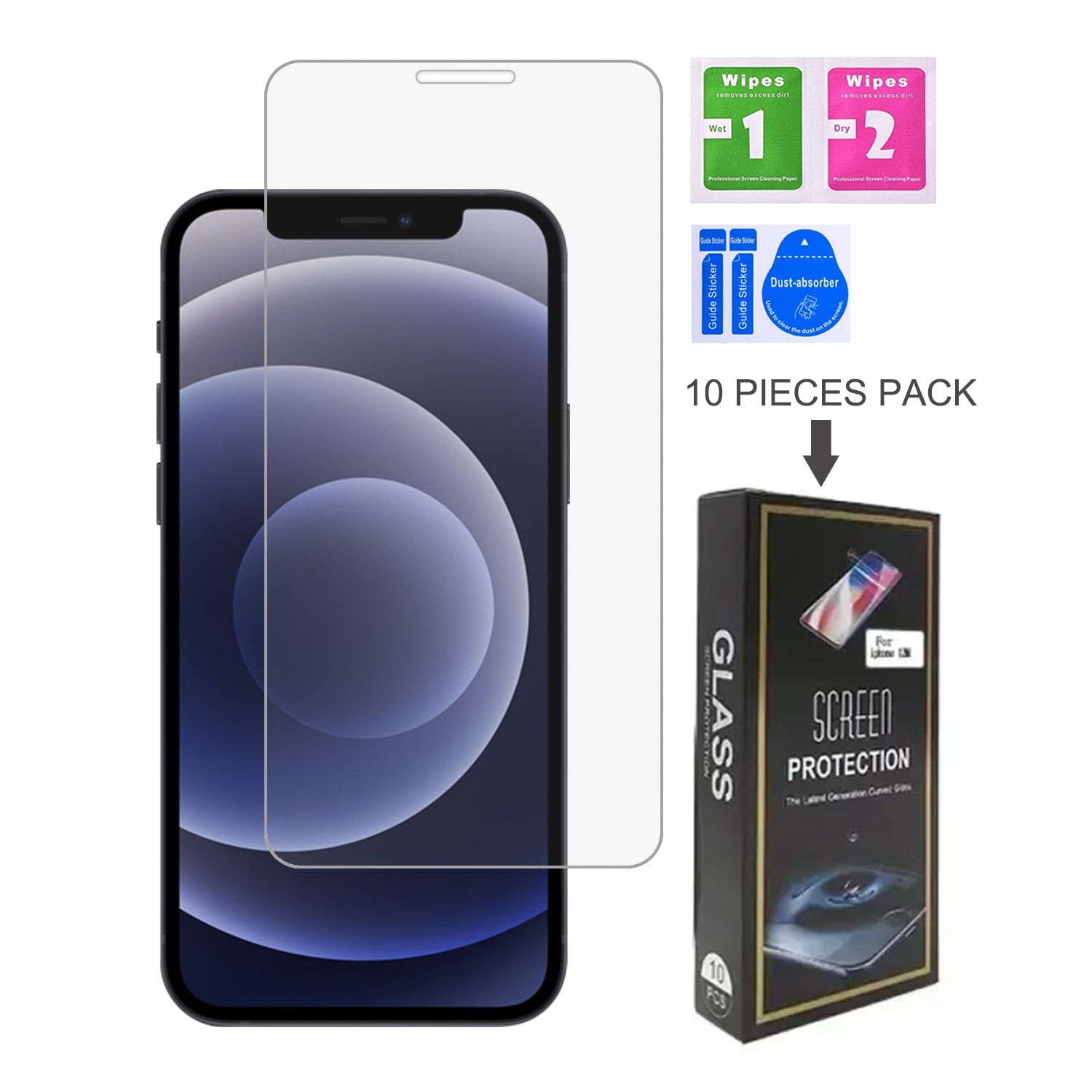 iPhone 12 Mini (5.4") Clear Tempered Glass