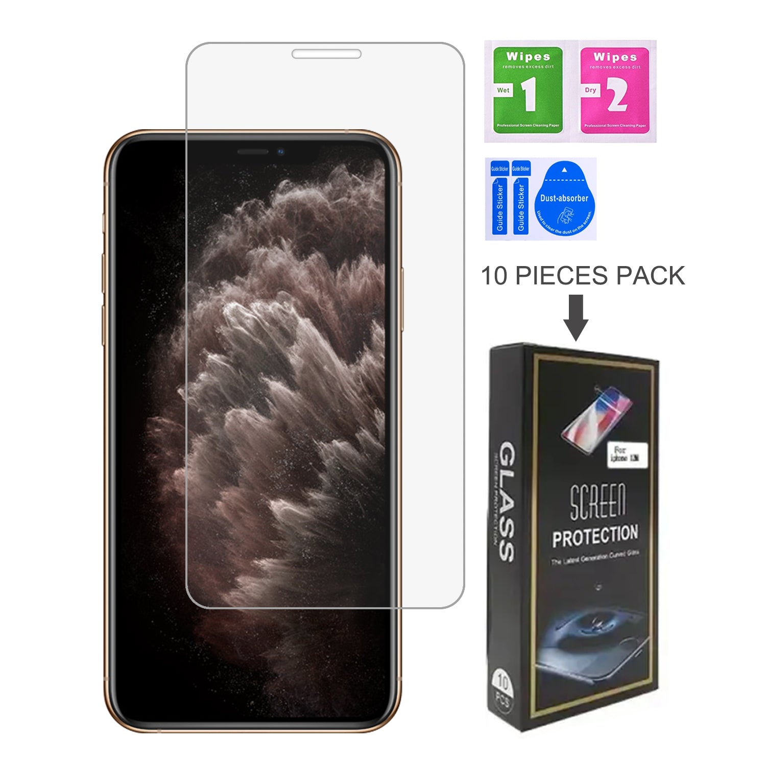 iPhone 11 Pro Max (6.5")Clear  Tempered Glass