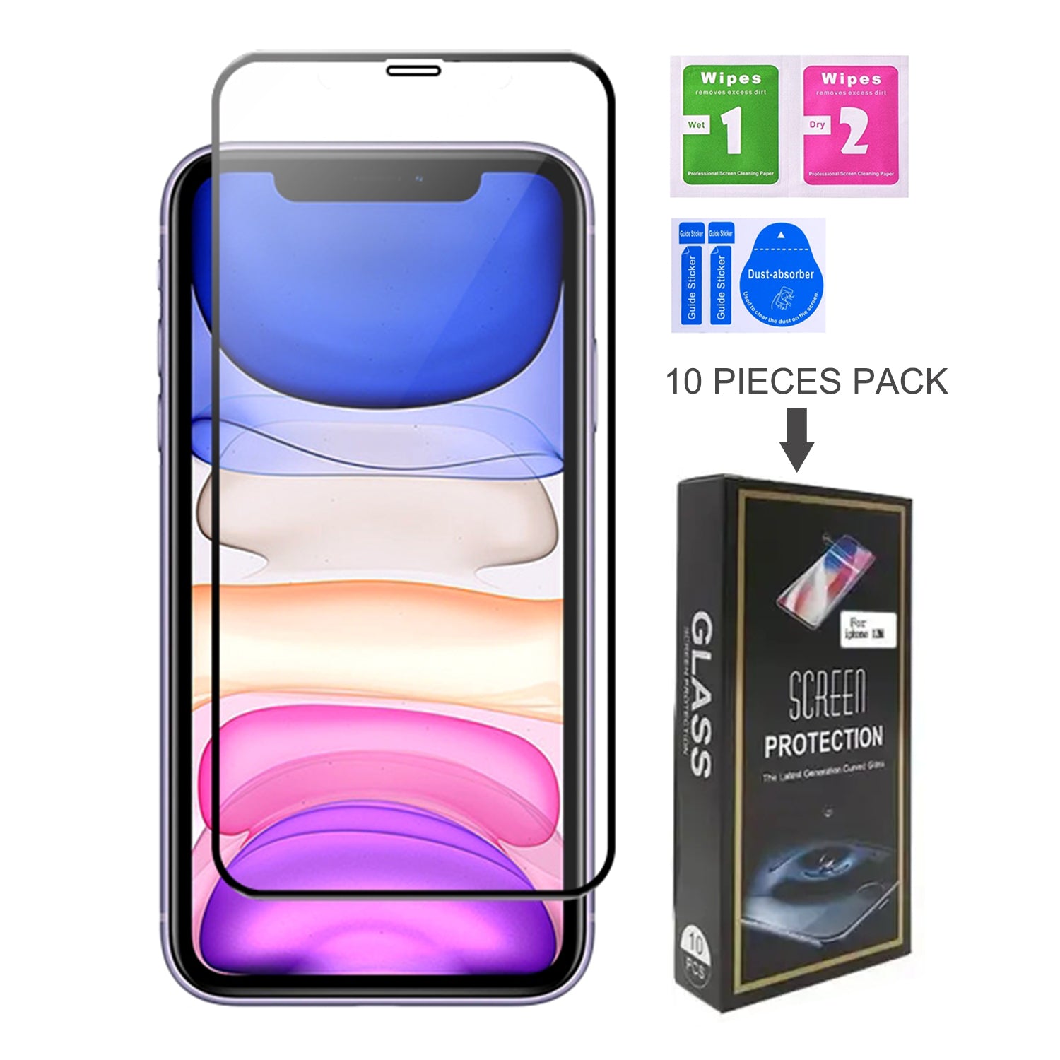 iPhone 11 (6.1")Black Tempered Glass