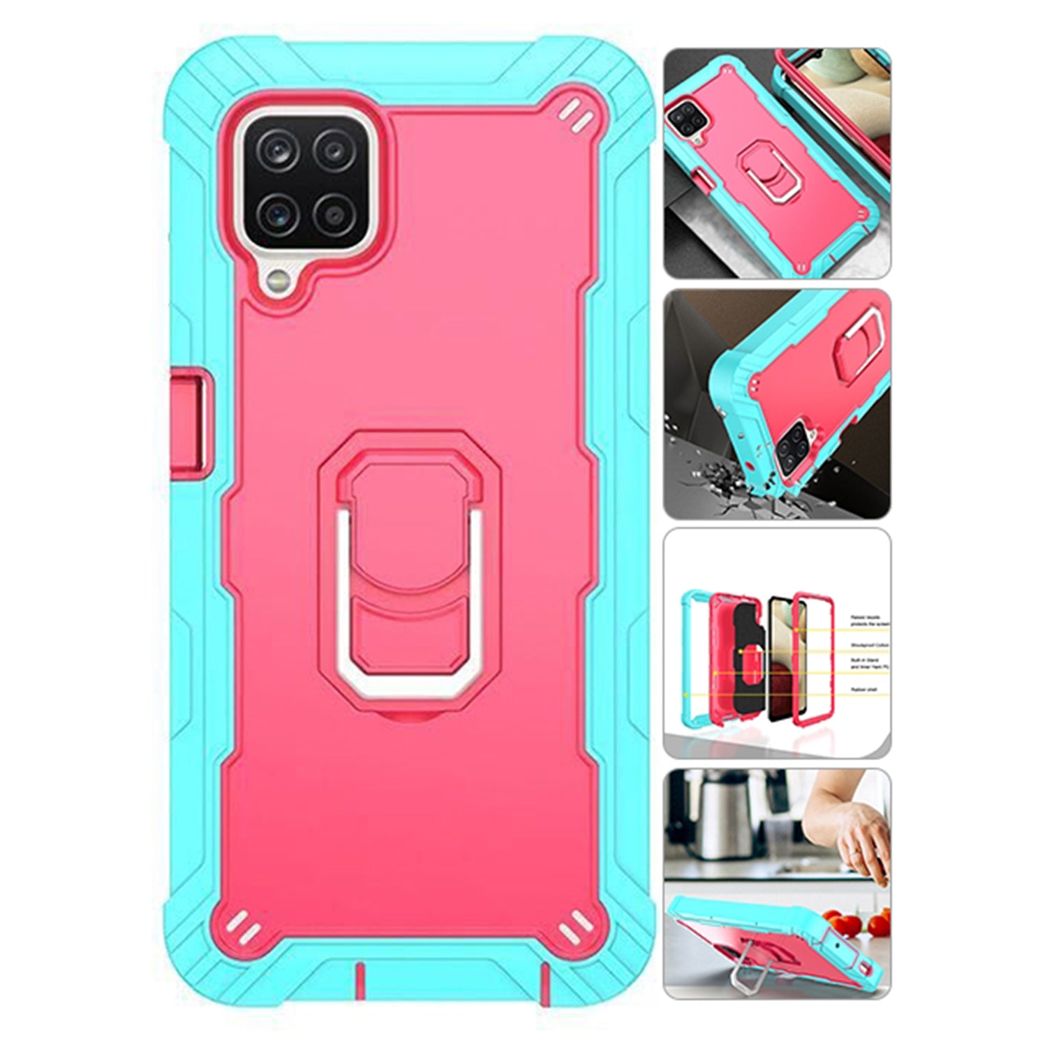 Full azimuth protection hardware bracket silicone case for Samsung Galaxy A12(5G) Case