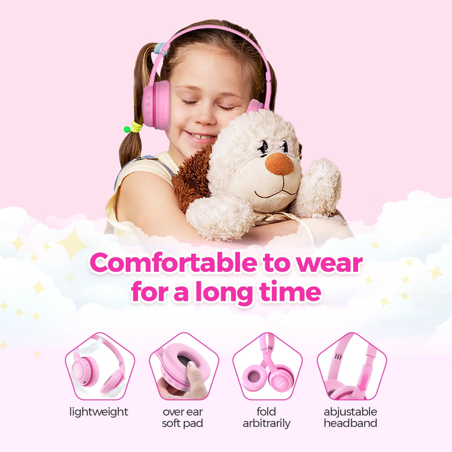 Ear Headphones for Kids, Headphones with Safe Volume Limiter 85dB, Adjustable and Flexible for Kids, Boys, Girls,Suit for School Classroom Students Teens Children