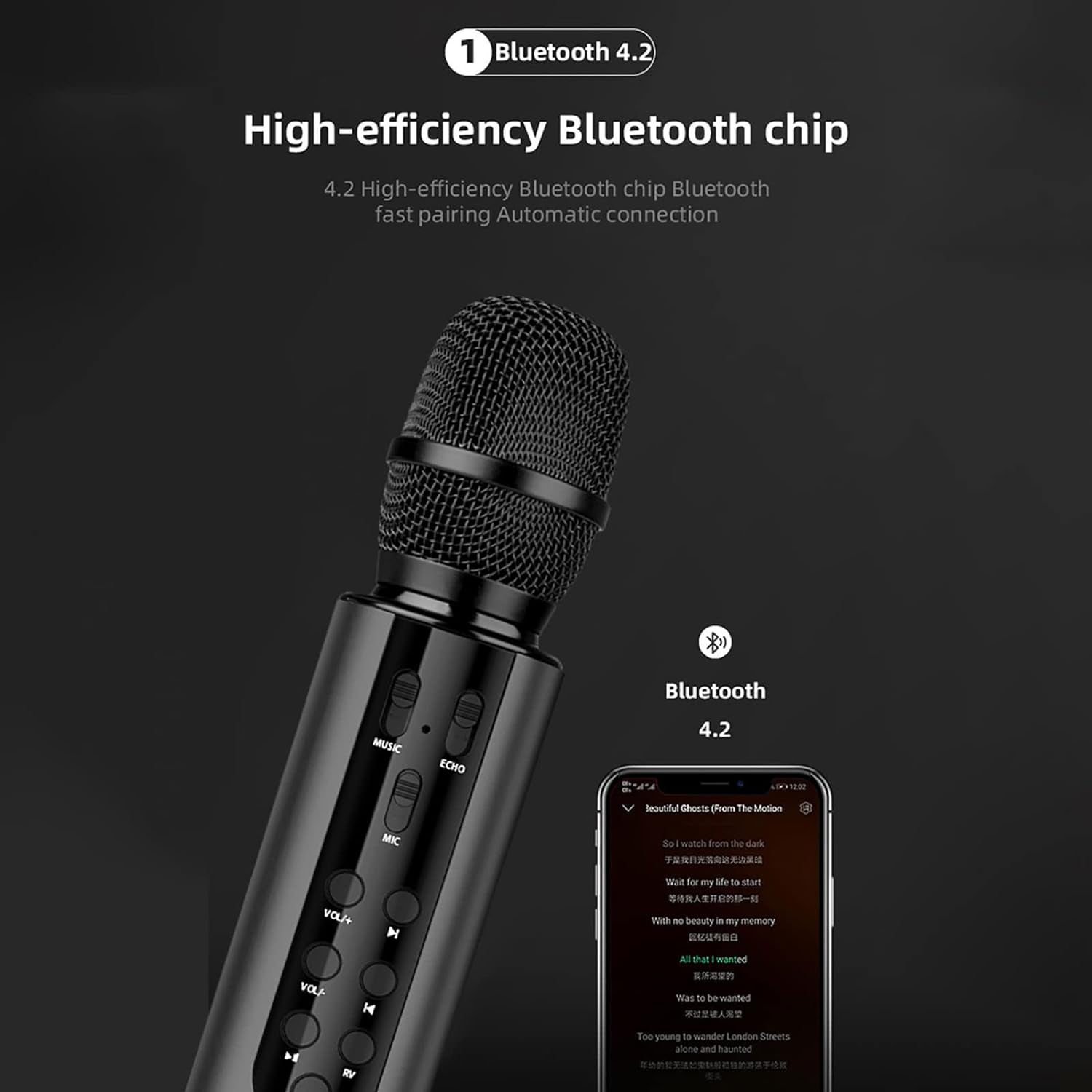 M6 Wireless Microphone Noise Reduction High Fidelity Mini Bluetooth-compatible 5.0 Home KTV Recording Microphone Speaker for Singing