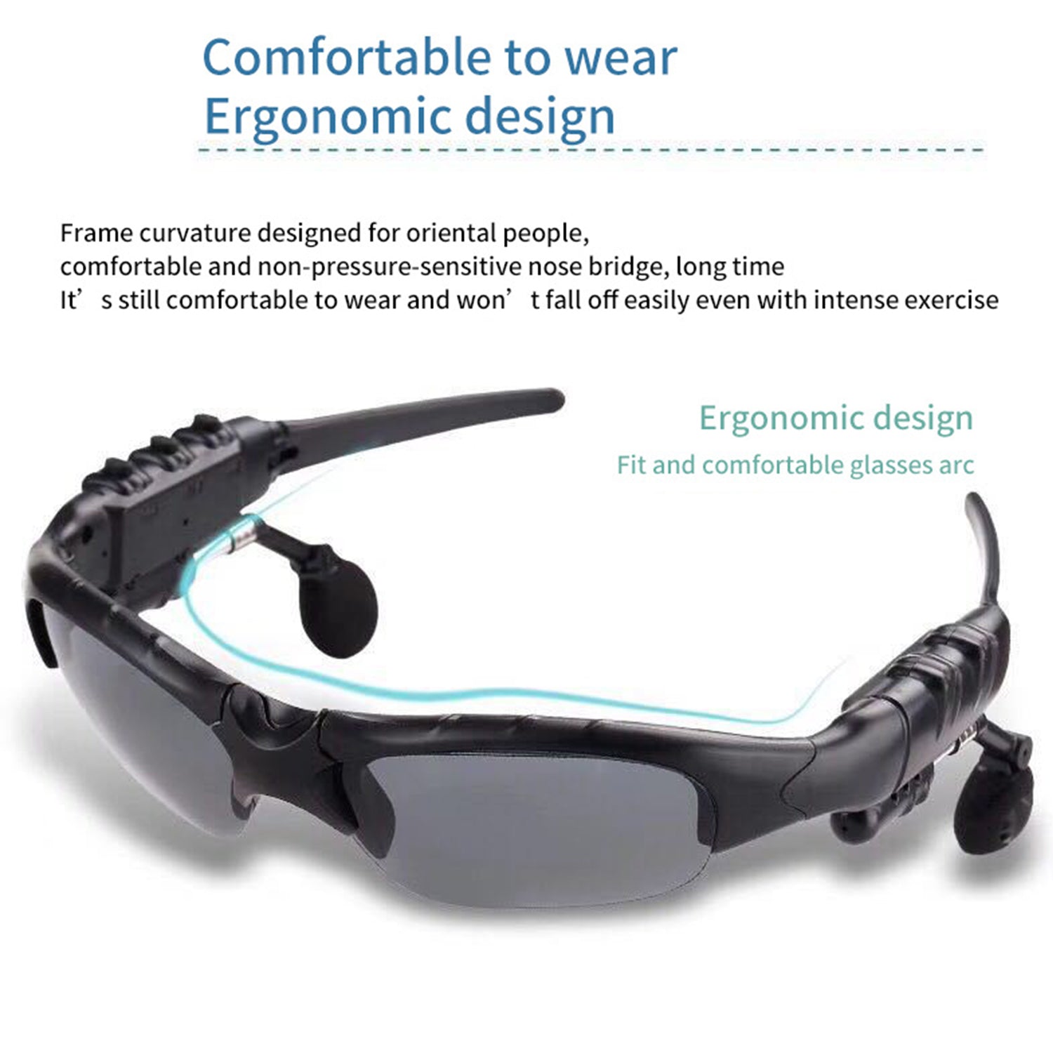 Wireless Music Sunglasses with Stereo Handsfree Bluetooth 4.1 Headset Headphone
