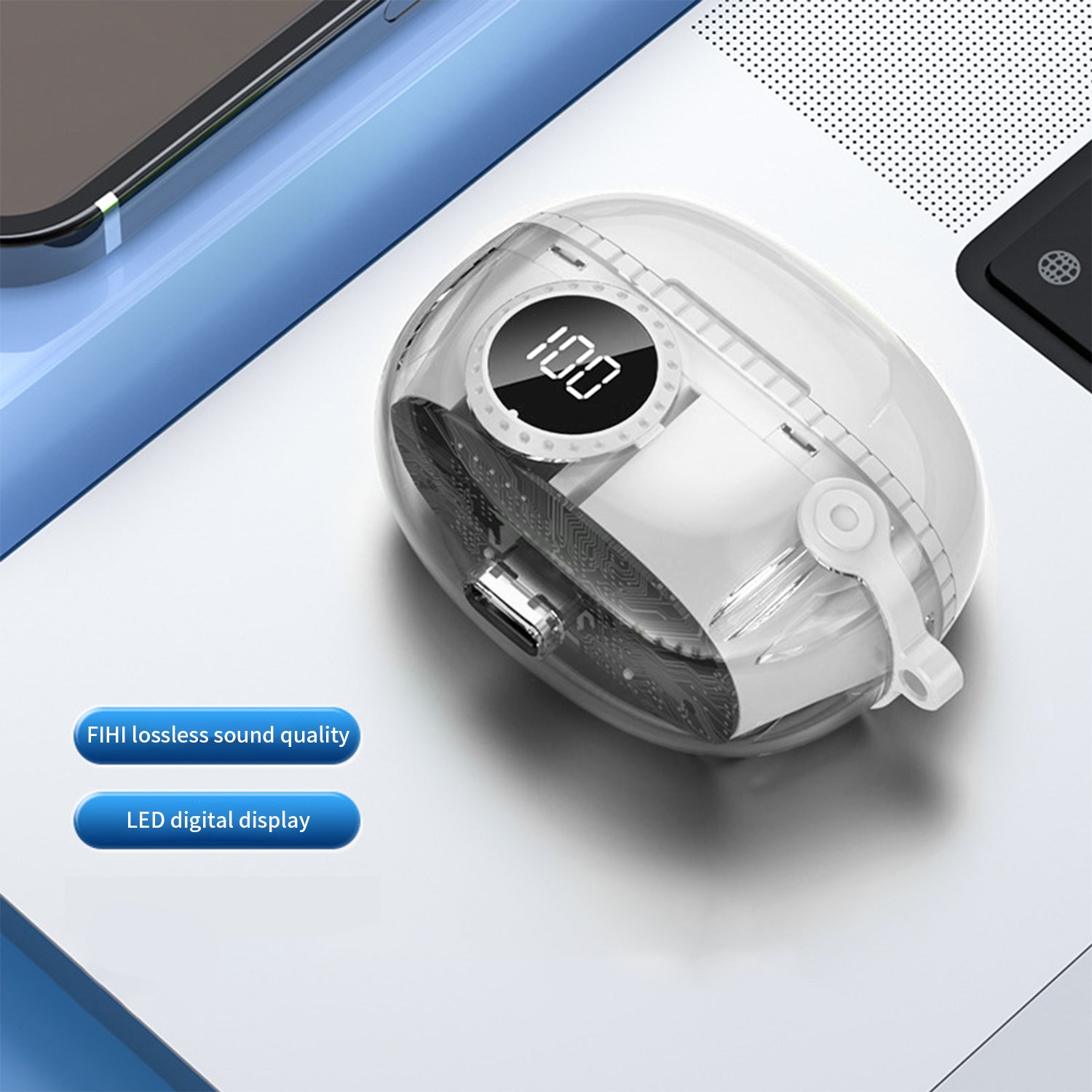 Translucent noise reduction sports wireless headset