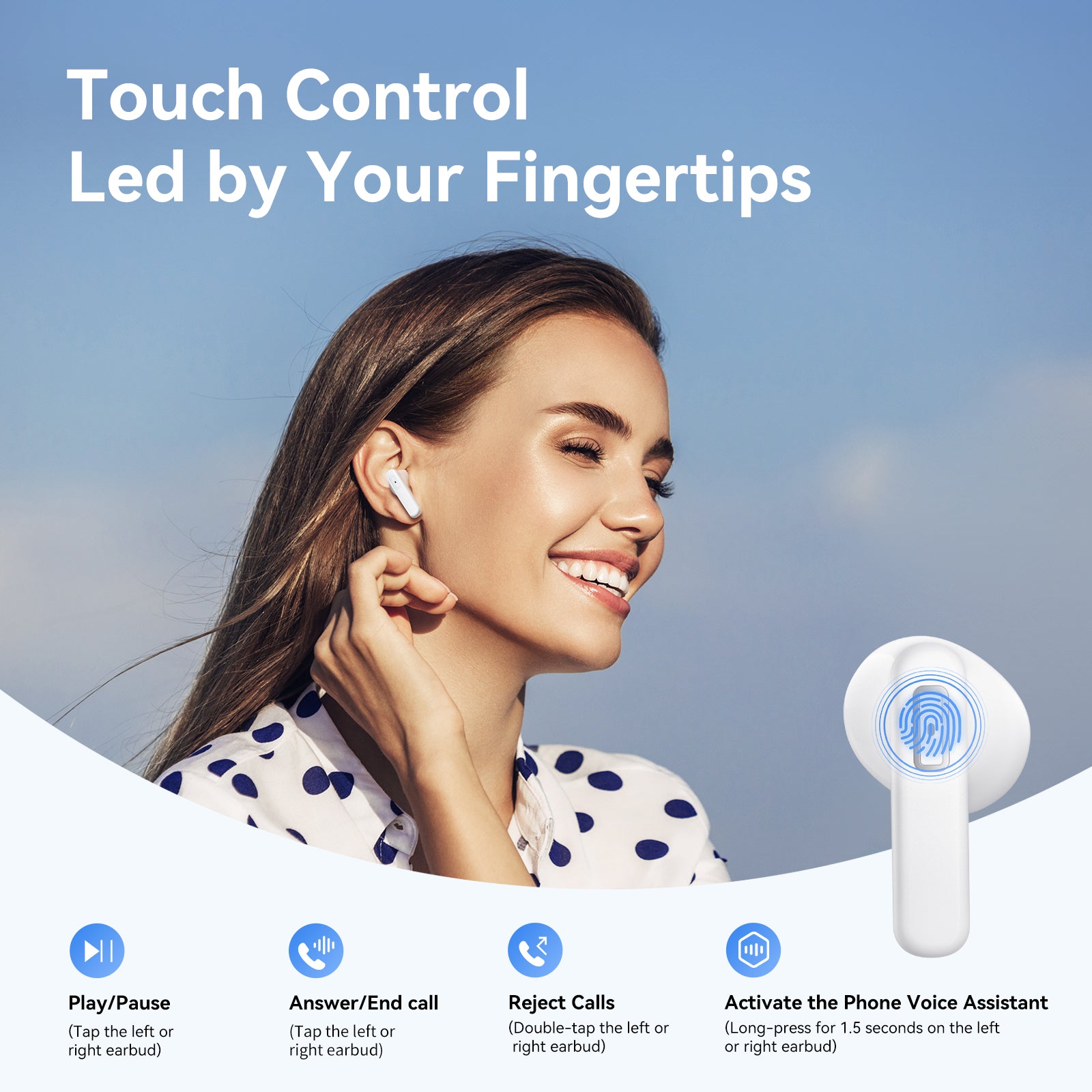 Noise Reduction IPX5 Waterproof High Fidelity Stereo Wireless Bluetooth Earphones