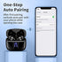 Bluetooth 5.3 Wireless Headphones, X08 Wireless Earbuds 40H Playtime with LED Power Display, IPX5 Waterproof Headphones with Touch Control for Sport/Work Earphones
