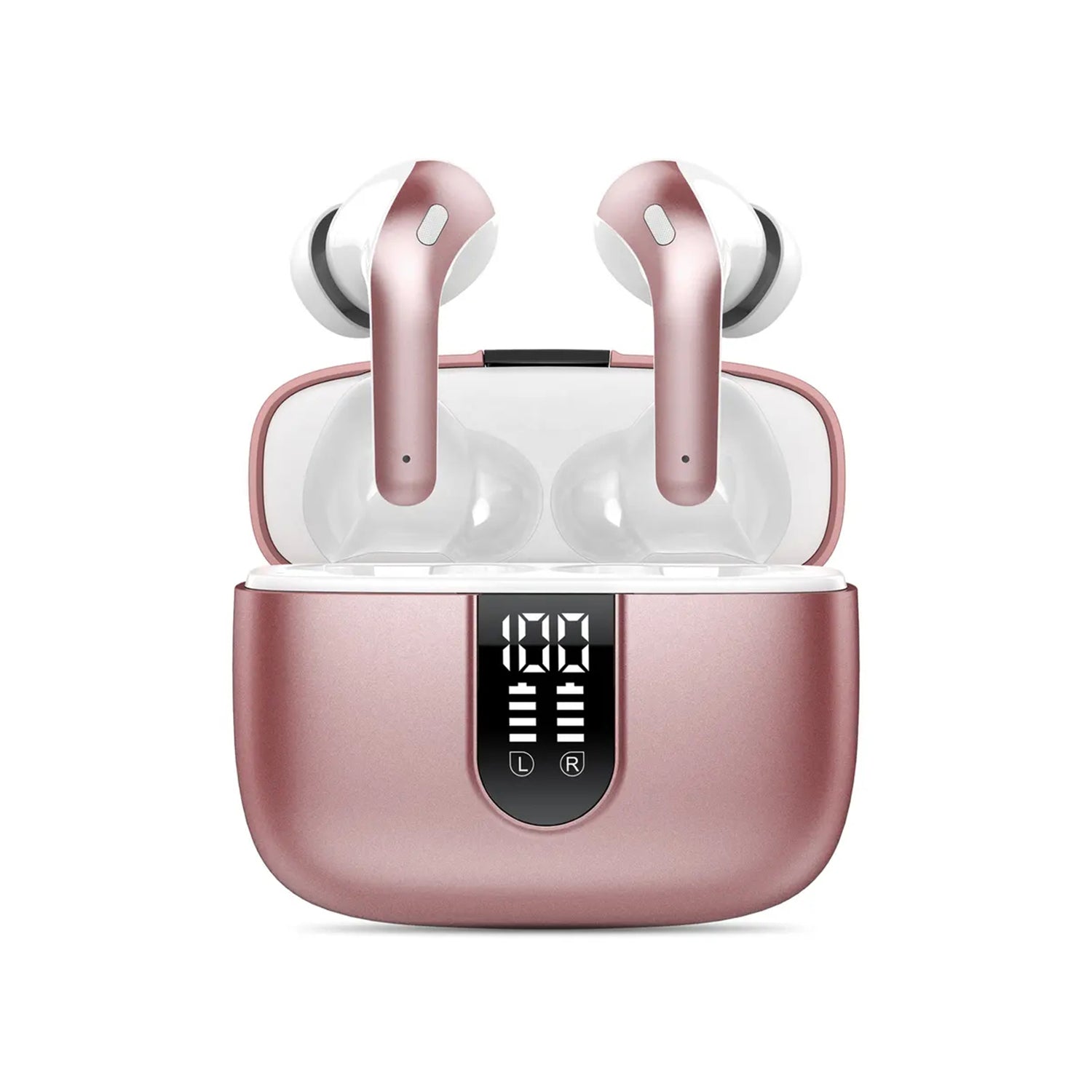 Bluetooth 5.3 Wireless Headphones, X08 Wireless Earbuds 40H Playtime with LED Power Display, IPX5 Waterproof Headphones with Touch Control for Sport/Work Earphones