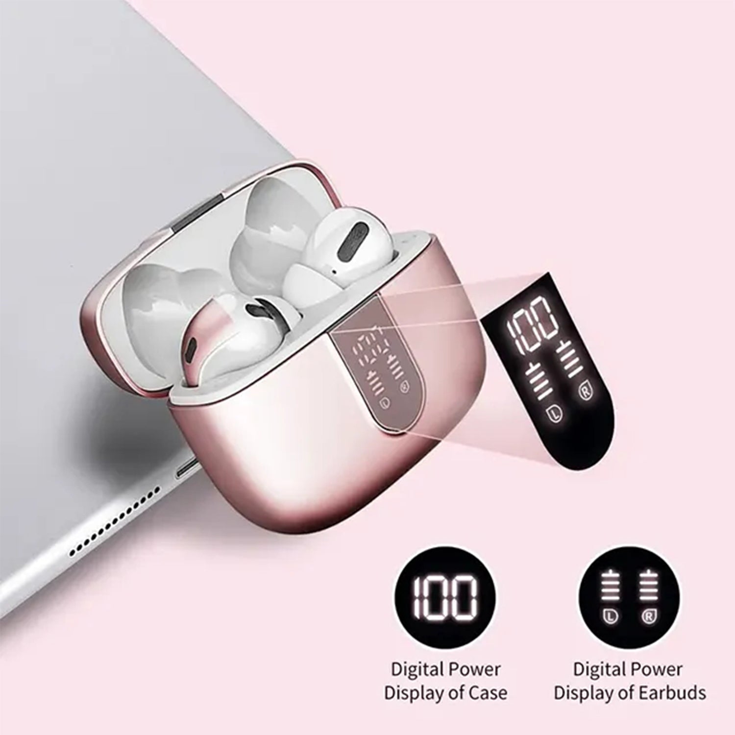 Bluetooth 5.3 Wireless Headphones, X08 Wireless Earbuds 40H Playtime with LED Power Display, IPX5 Waterproof Headphones with Touch Control for Sport/Work Earphones