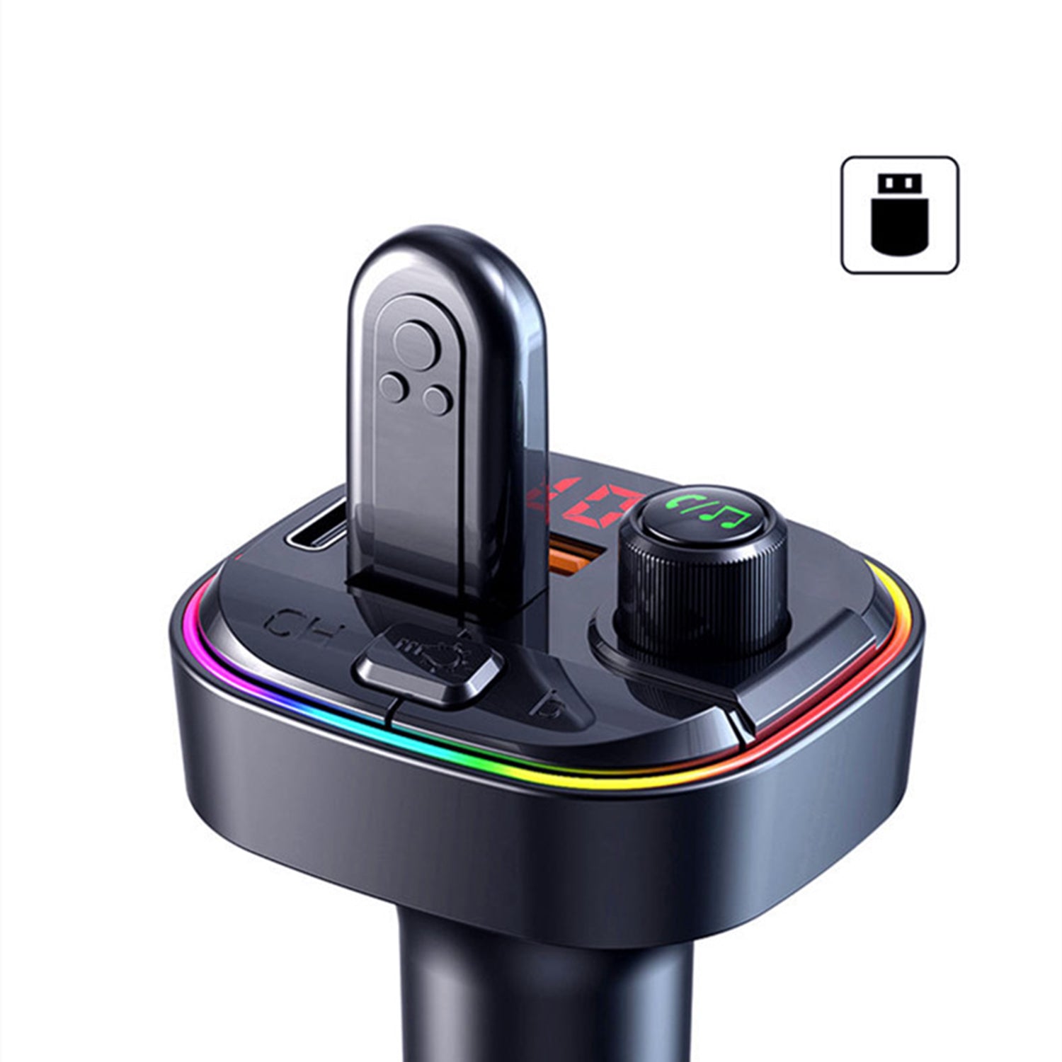 Bluetooth FM Transmitter LCD MP3 Player USB Charger Car Kit (PD+2 USB Ports)for iPhon12/11 and other Devices