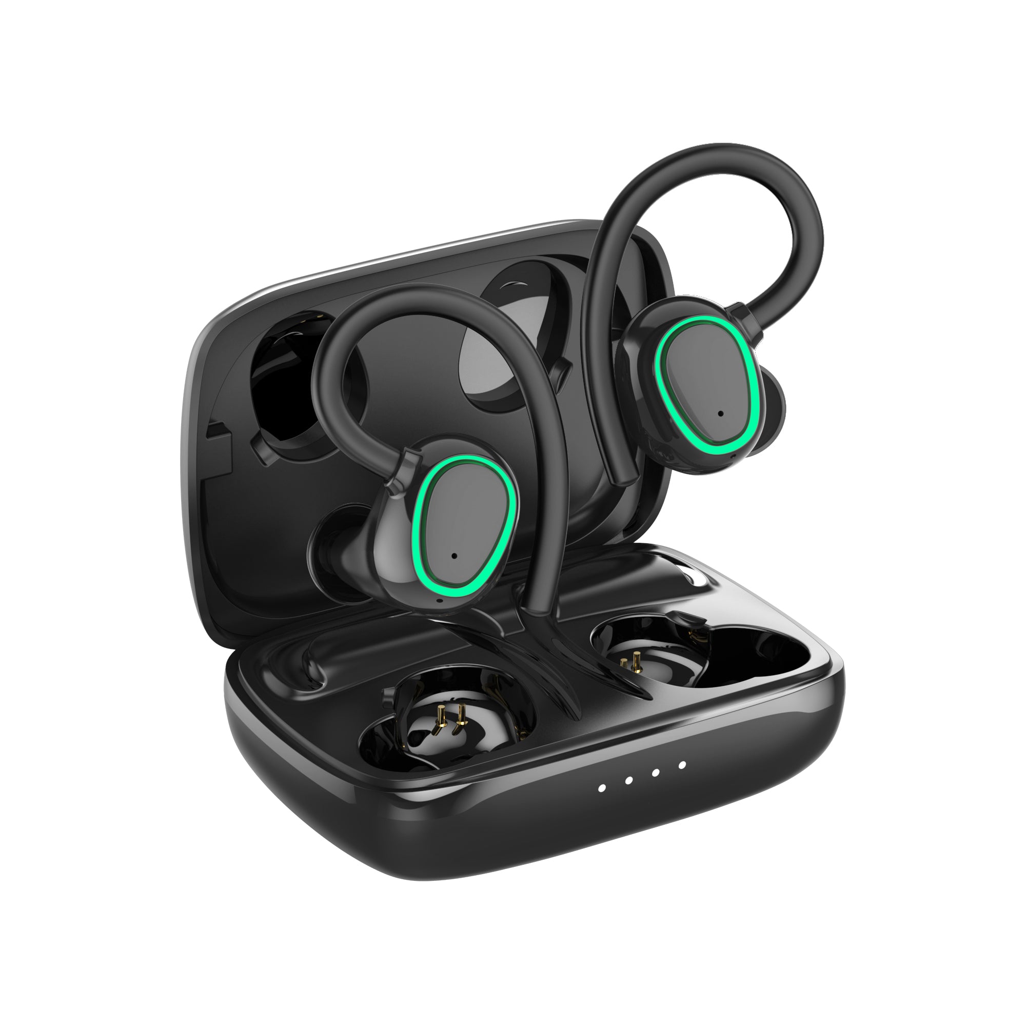 Noise reduction hang Lug type Bluetooth headset-Black*Green