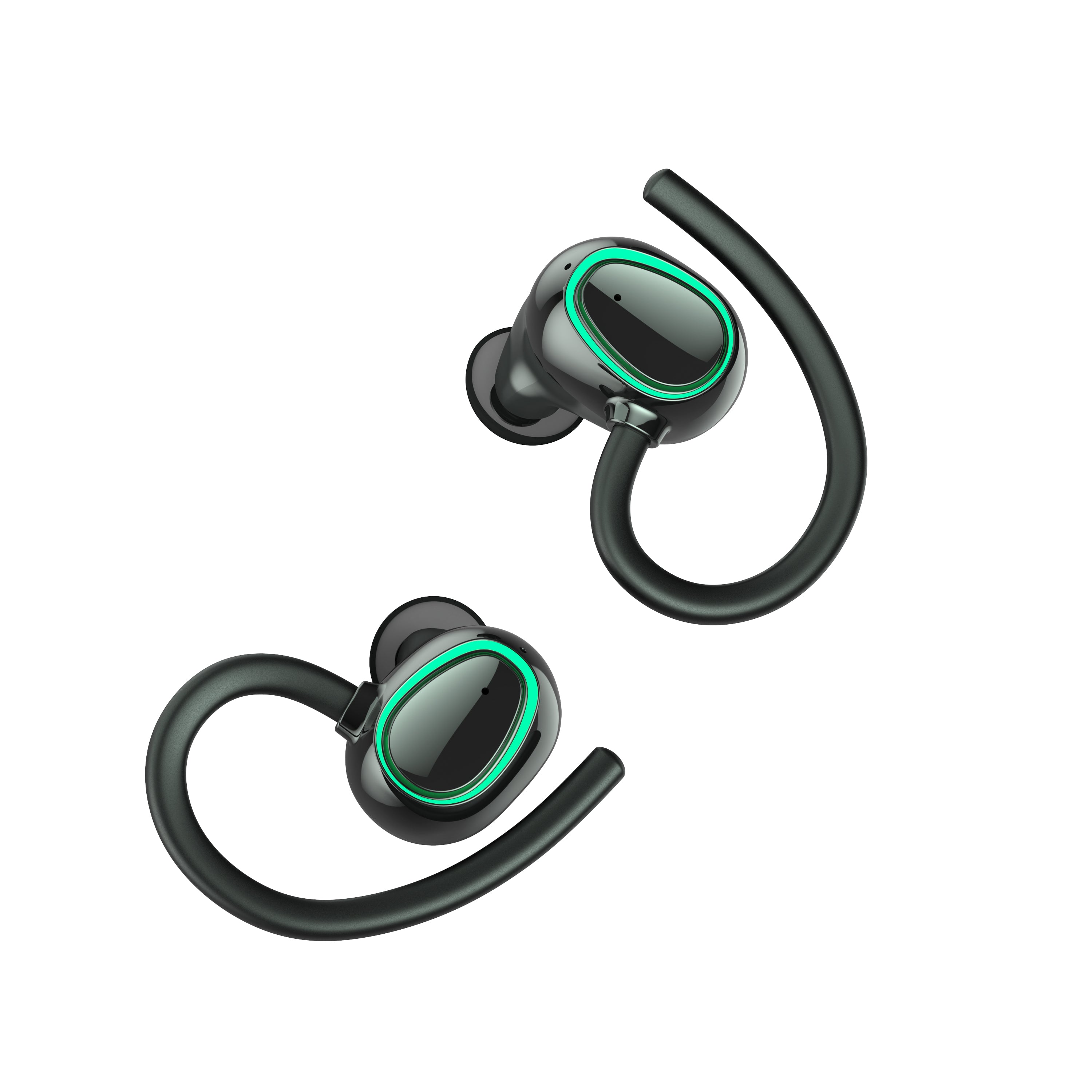 Noise reduction hang Lug type Bluetooth headset-Black*Green