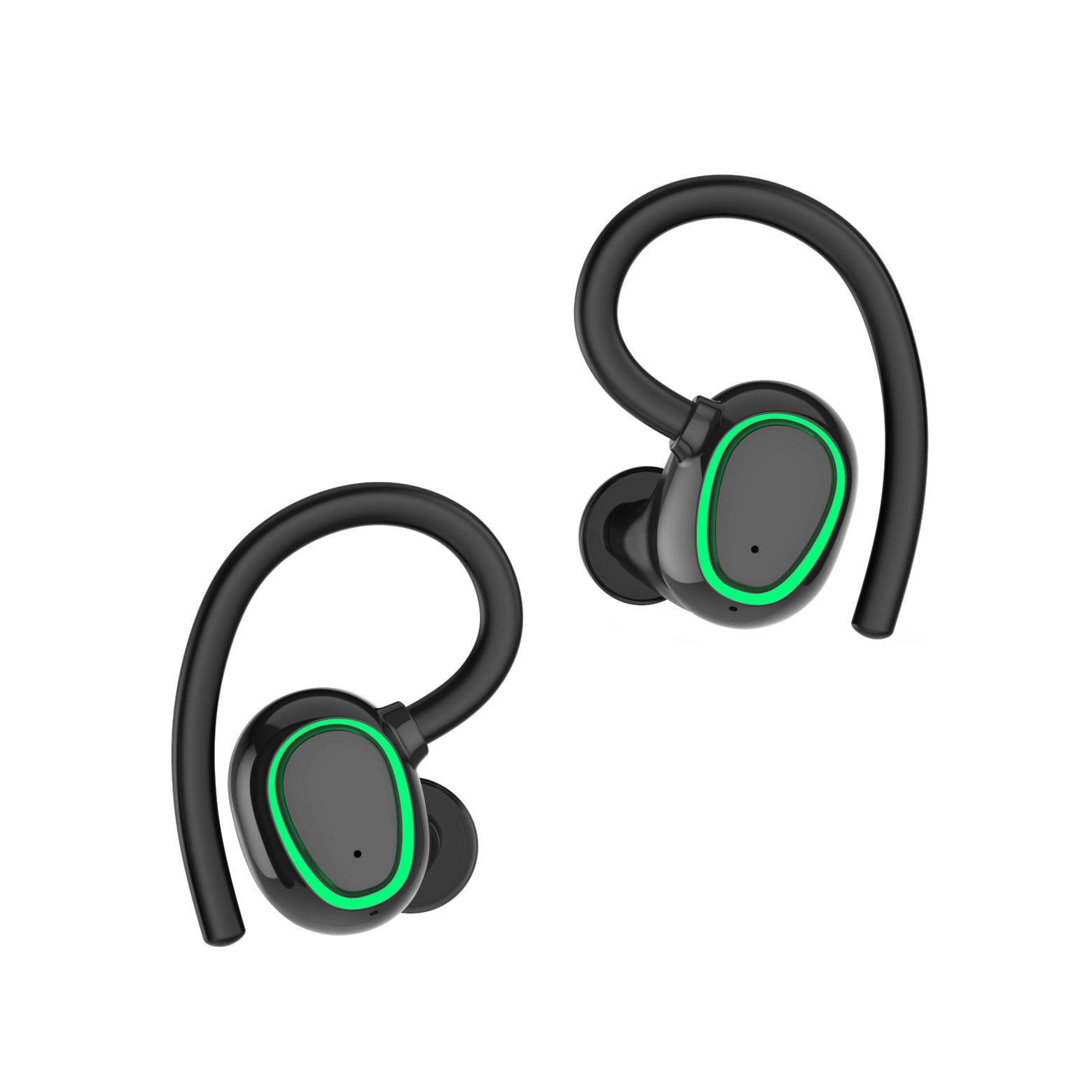 Noise reduction hang Lug type Bluetooth headset-Black*Green