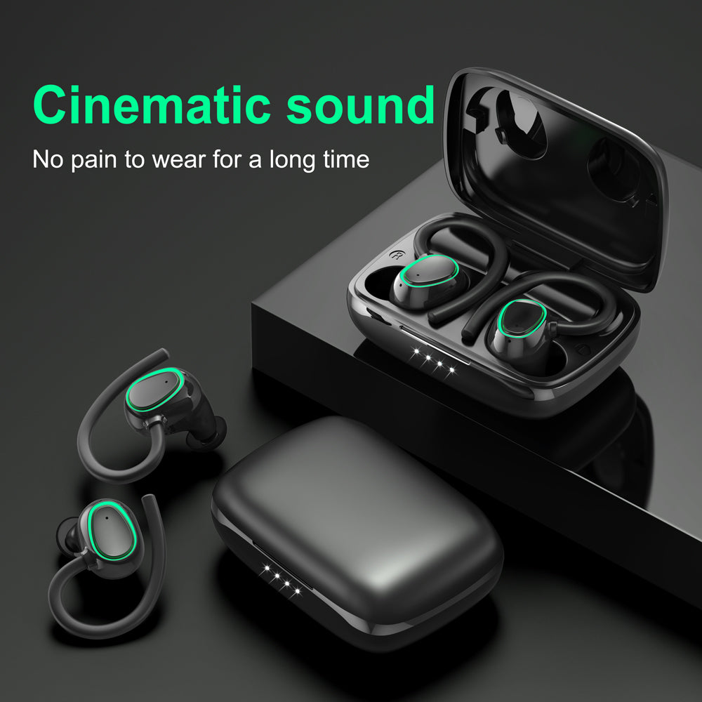 Noise reduction hang Lug type Bluetooth headset-Black*Green