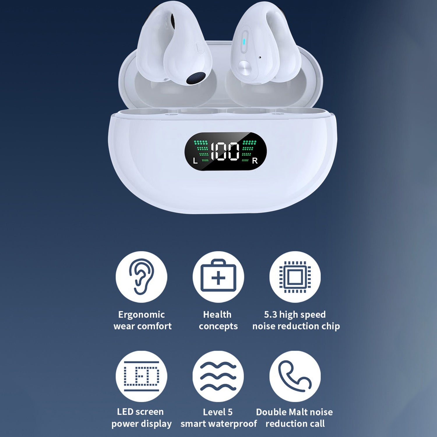 Wireless Bluetooth Noise-reducing ear-mounted Bluetooth headset