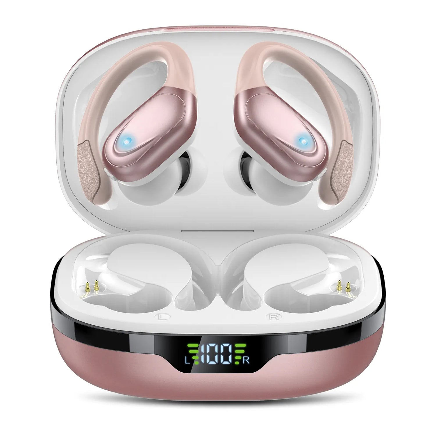 Wireless Bluetooth Headphones 8Hrs Playtime HD Stereo ,Audio Digital LED Display ,Over-Ear Earphones With Earhook Waterproof With Mic For Sport Running Workout Headphones