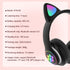 Headset wireless Bluetooth cat ear headset LED luminous plug-in card folding e-sports game headset