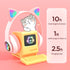 Headset wireless Bluetooth cat ear headset LED luminous plug-in card folding e-sports game headset