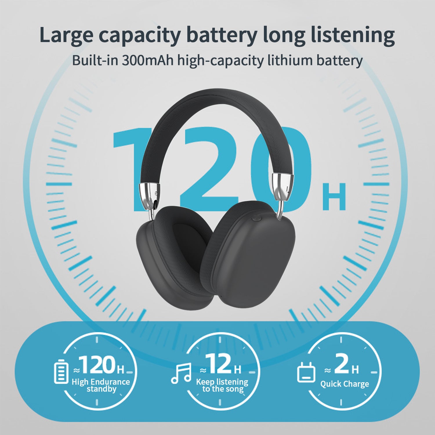 High-Fidelity Wireless Bluetooth Headset - 12 Hours Battery, Crystal Clear Sound, Ergonomic Design