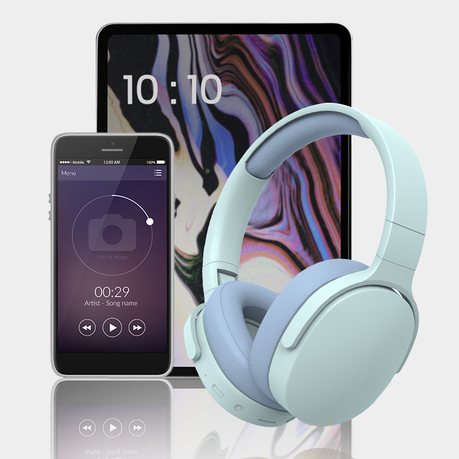 Wireless Headset Bluetooth Headphones with Intelligent Noise Reduction Bluetooth-Compatible Wireless with Microphone Foldable Sports Headset