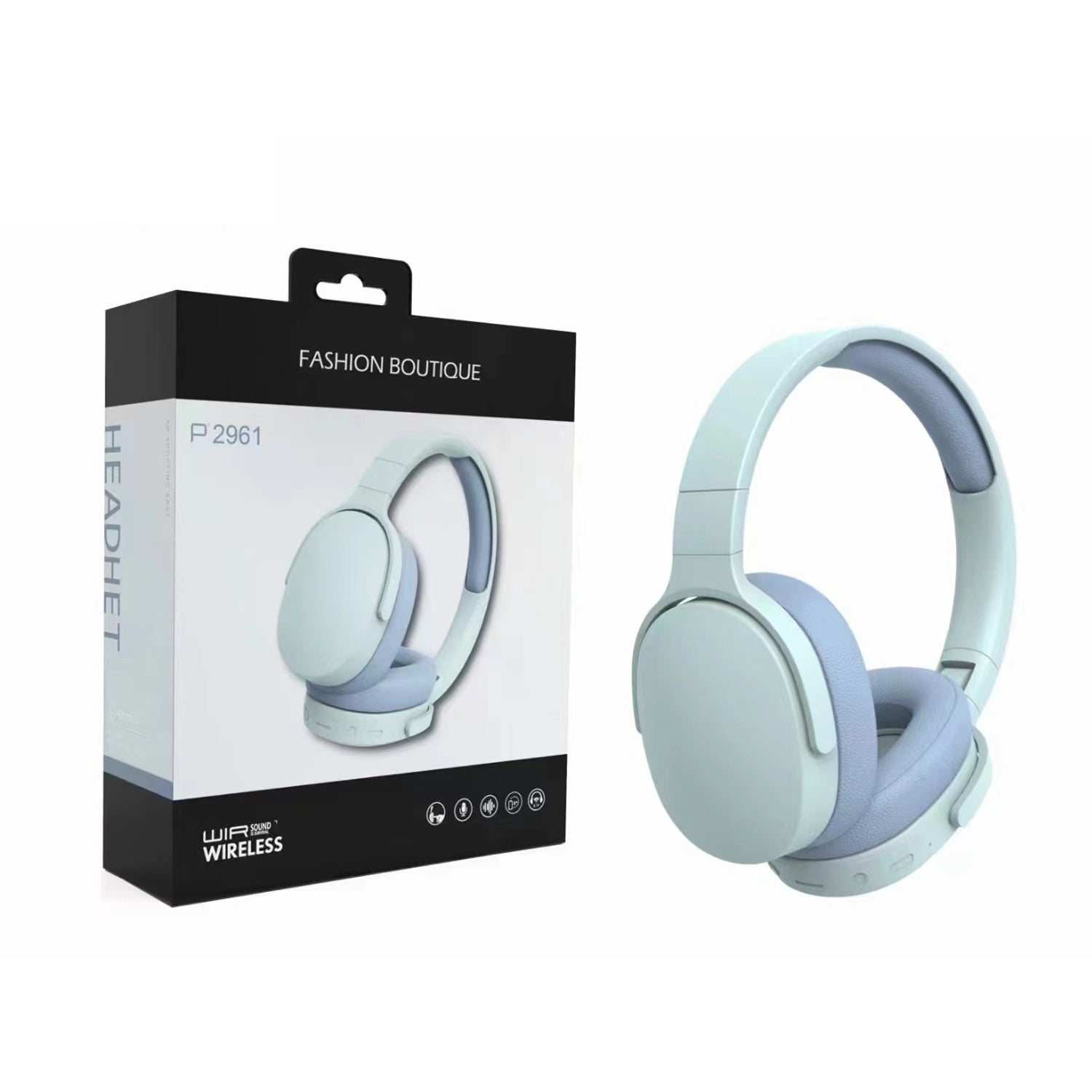 Wireless Headset Bluetooth Headphones with Intelligent Noise Reduction Bluetooth-Compatible Wireless with Microphone Foldable Sports Headset