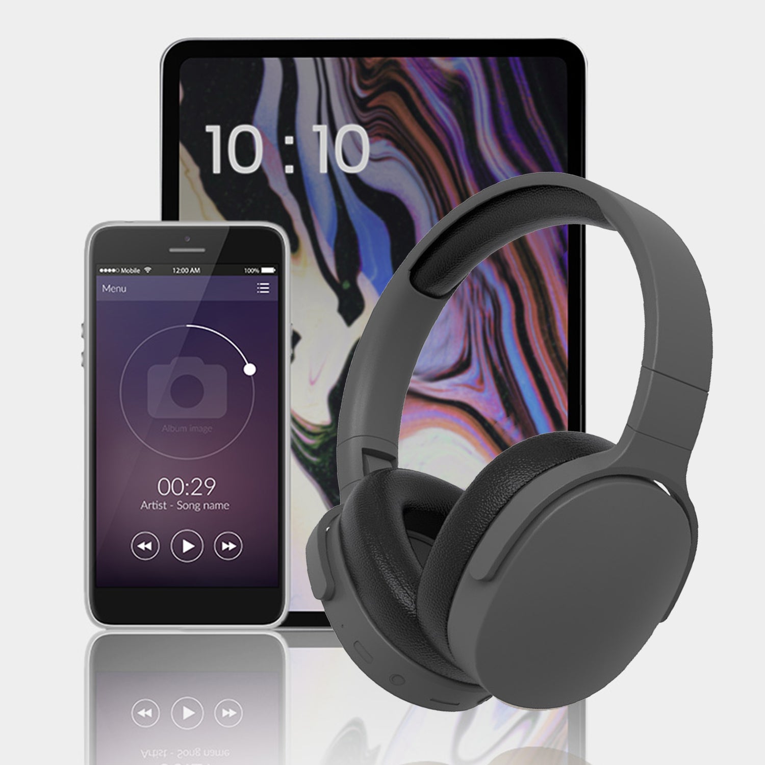 Wireless Headset Bluetooth Headphones with Intelligent Noise Reduction Bluetooth-Compatible Wireless with Microphone Foldable Sports Headset