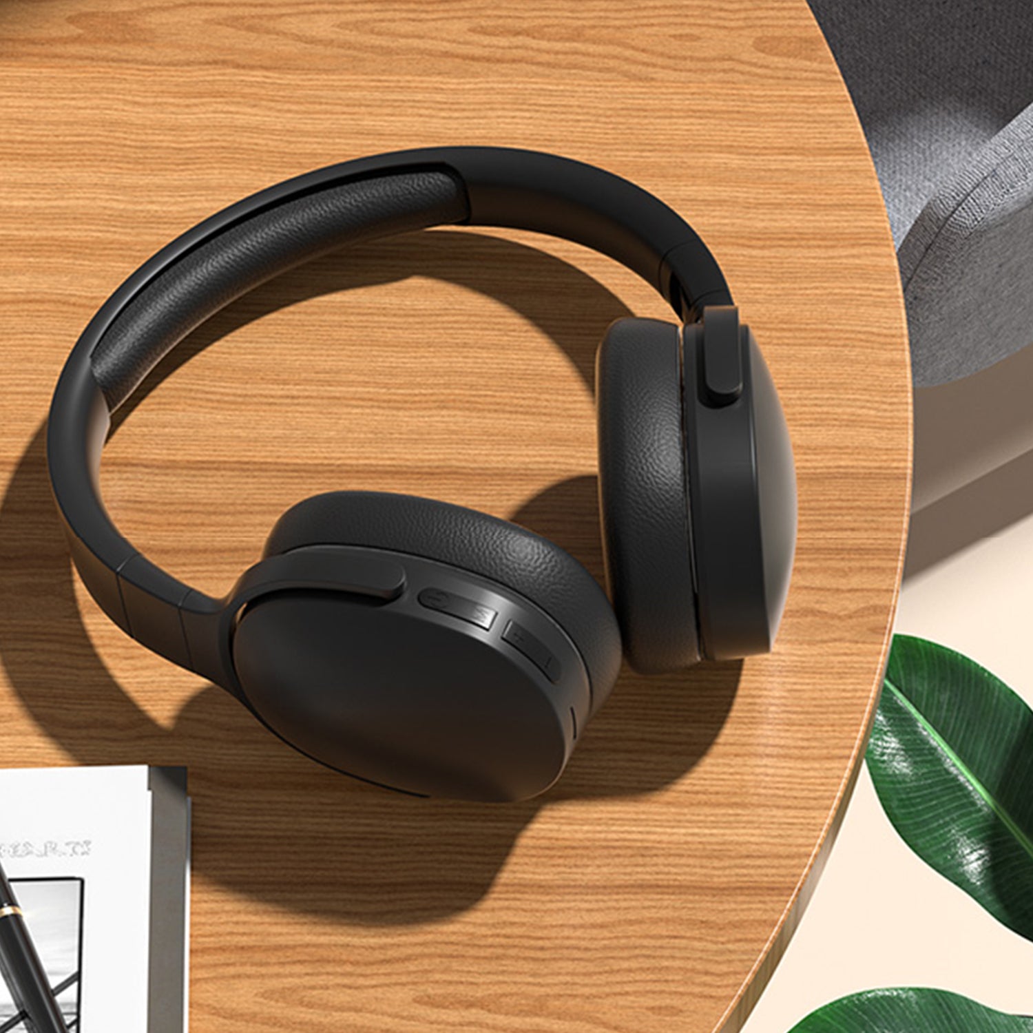 Wireless Headset Bluetooth Headphones with Intelligent Noise Reduction Bluetooth-Compatible Wireless with Microphone Foldable Sports Headset