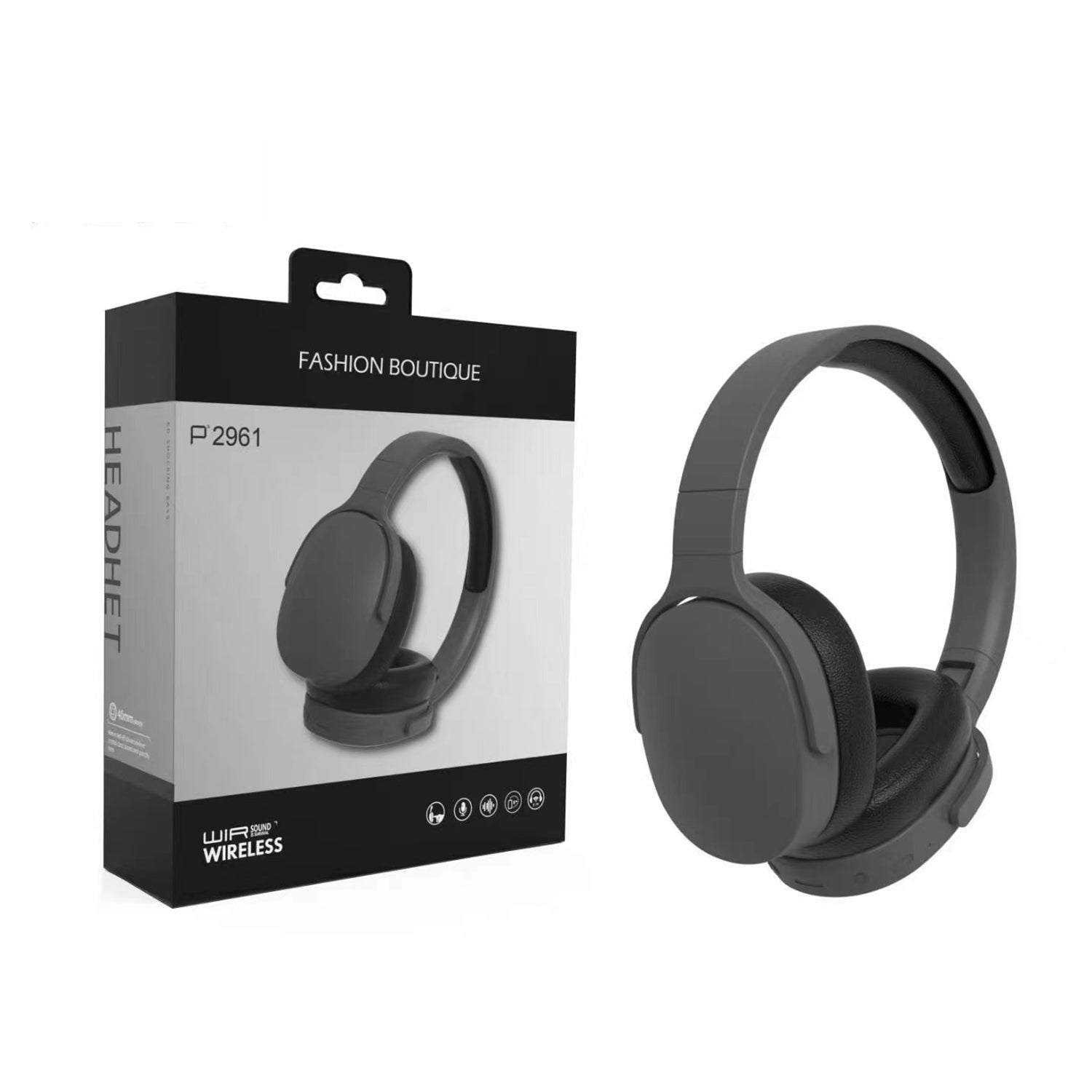 Wireless Headset Bluetooth Headphones with Intelligent Noise Reduction Bluetooth-Compatible Wireless with Microphone Foldable Sports Headset