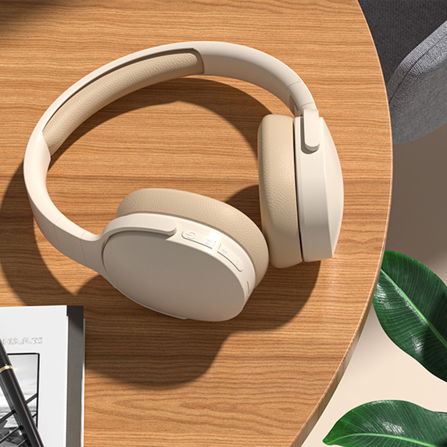 Wireless Headset Bluetooth Headphones with Intelligent Noise Reduction Bluetooth-Compatible Wireless with Microphone Foldable Sports Headset