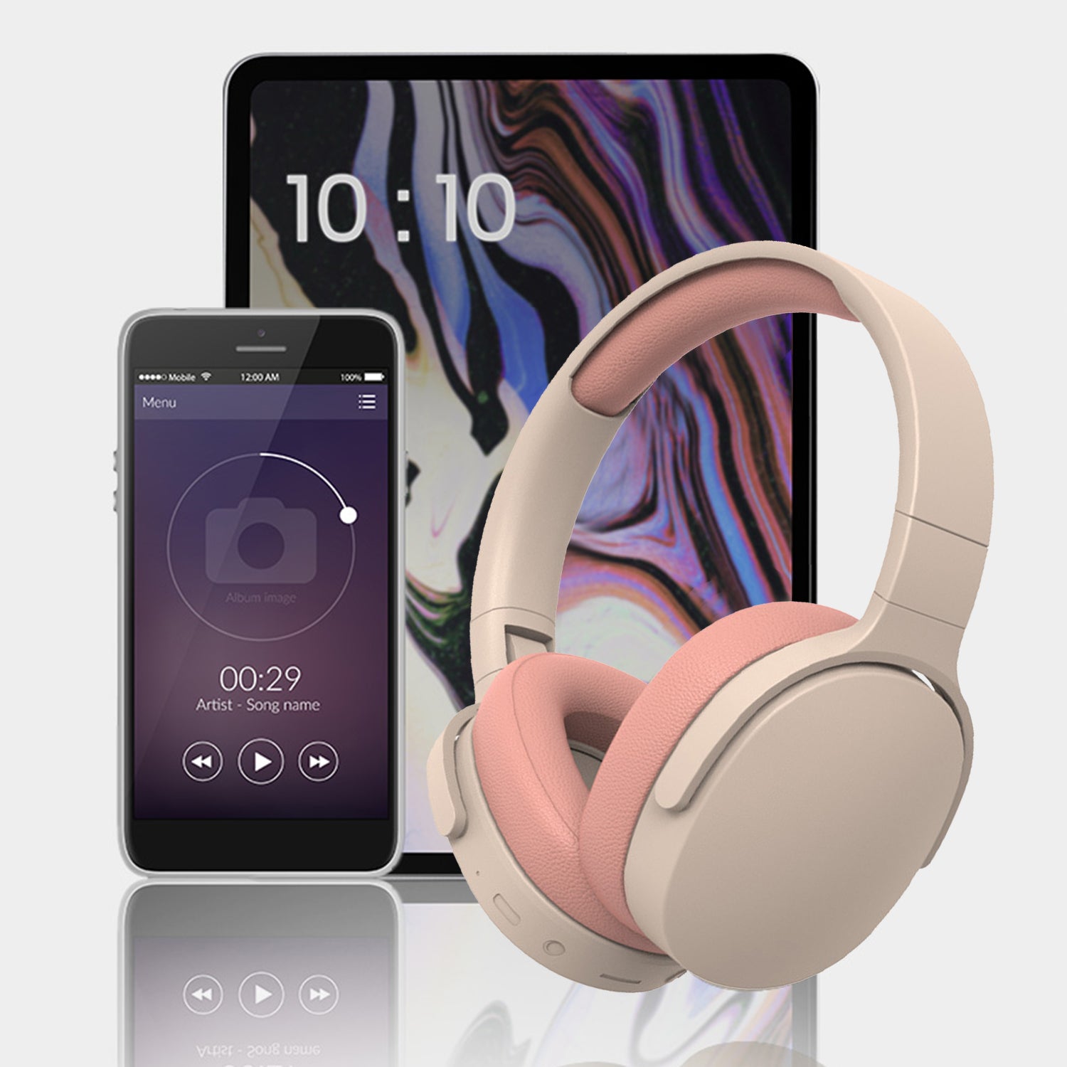 Wireless Headset Bluetooth Headphones with Intelligent Noise Reduction Bluetooth-Compatible Wireless with Microphone Foldable Sports Headset