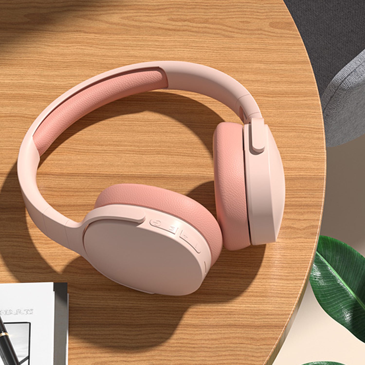 Wireless Headset Bluetooth Headphones with Intelligent Noise Reduction Bluetooth-Compatible Wireless with Microphone Foldable Sports Headset