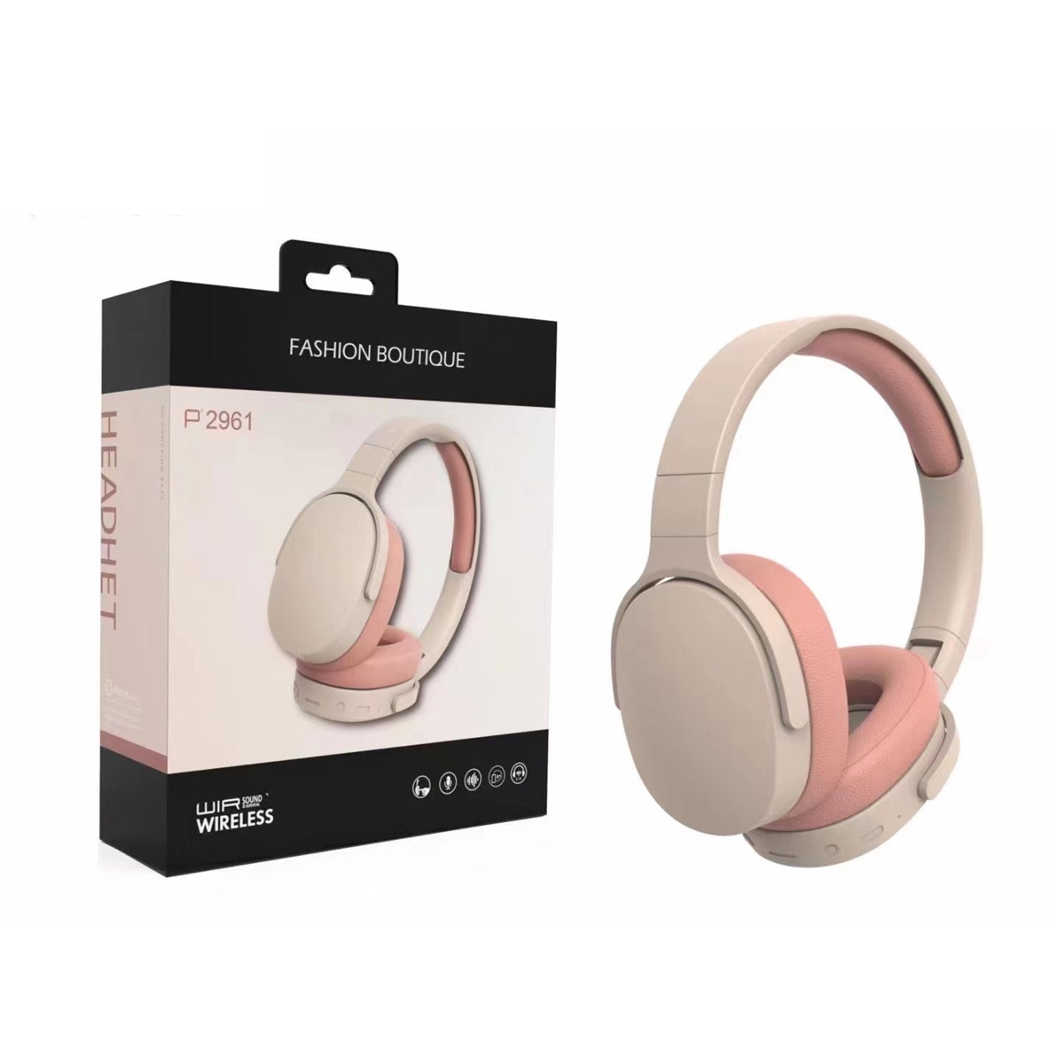 Wireless Headset Bluetooth Headphones with Intelligent Noise Reduction Bluetooth-Compatible Wireless with Microphone Foldable Sports Headset