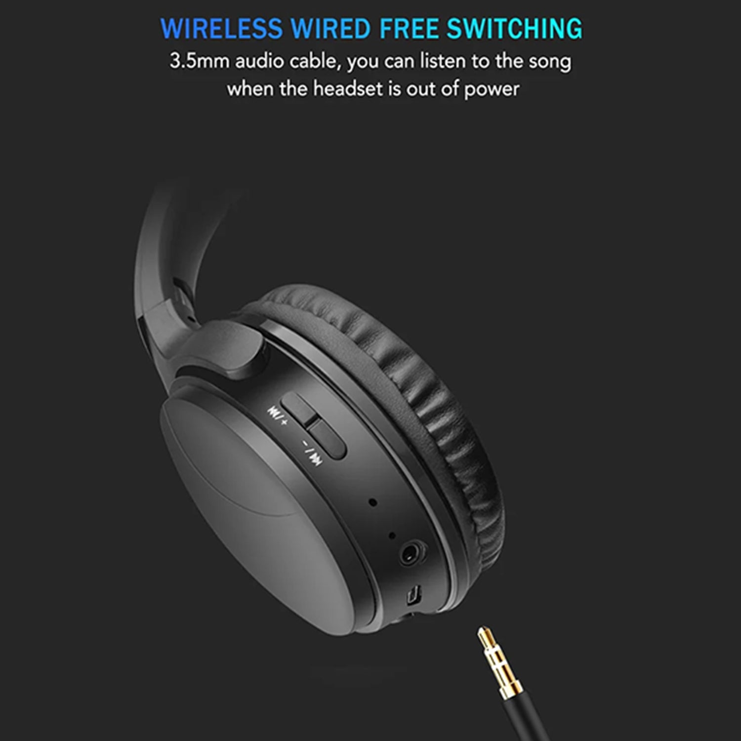 Bluetooth Over Ear Headphones, Wireless Stereo Folding Headphones and Wireless Headset, for Mobile Phone, TV, PC, Soft Earmuffs and Lightweight
