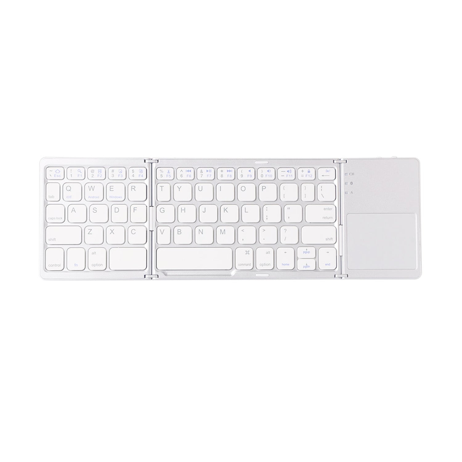 Portable Folding Wireless keyboard Bluetooth Rechargeable BT Touchpad Keypad for IOS/Android/Windows ipad Tablet-Black