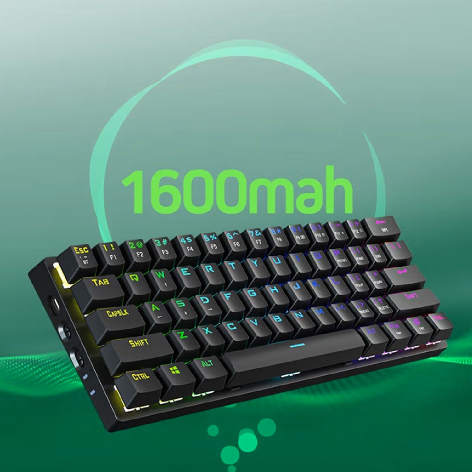 Wireless Bluetooth USB Dual-Mode 61 Keys Gaming Mechanical Keyboard RGB Backlight for Phone/PC Computer/Notebook