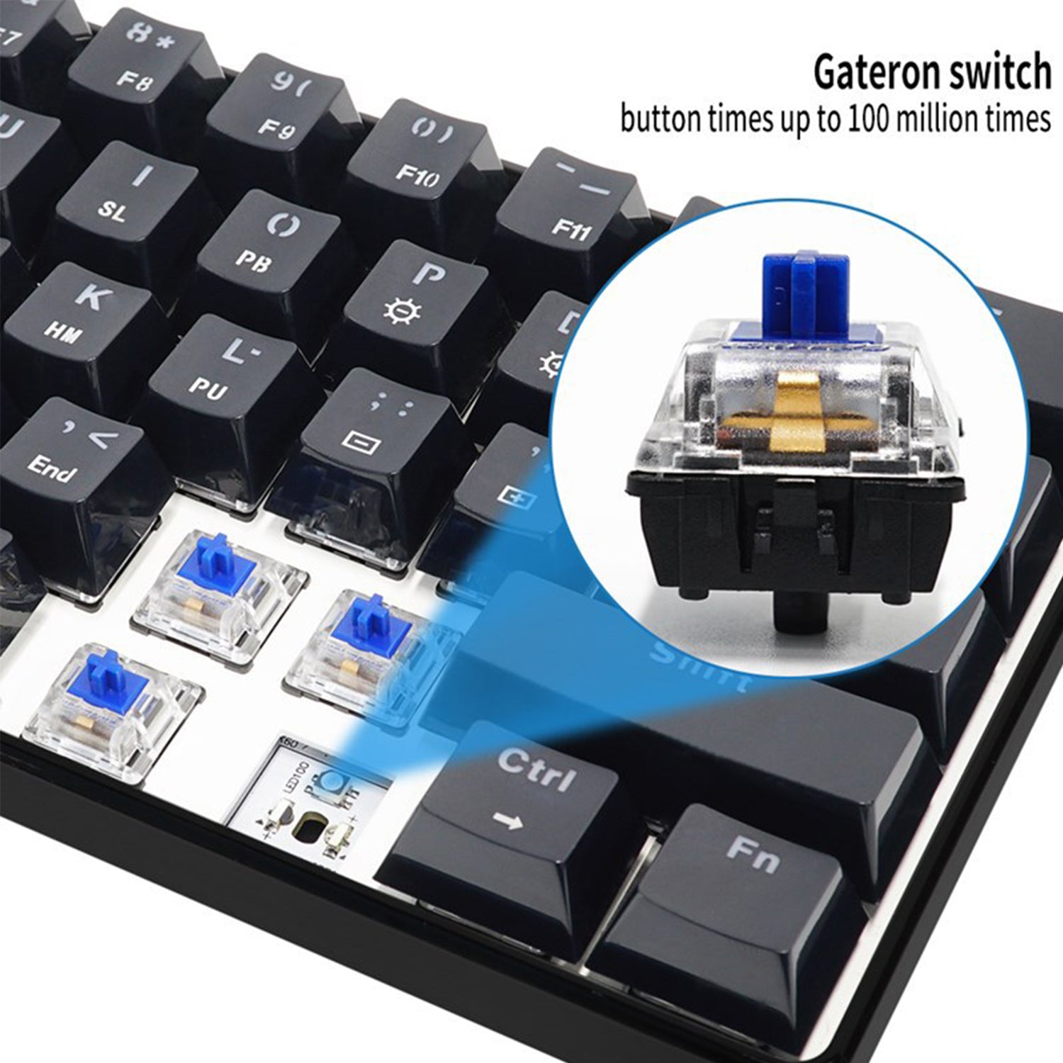 Wireless Bluetooth USB Dual-Mode 61 Keys Gaming Mechanical Keyboard RGB Backlight for Phone/PC Computer/Notebook