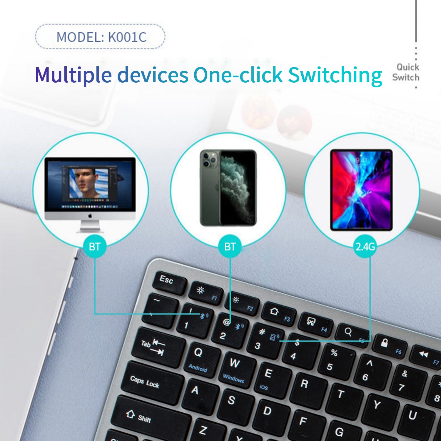 Wireless keyboard Bluetooth rechargeable mini keyboard