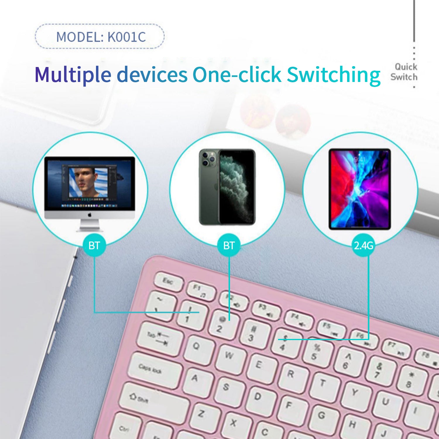 Wireless keyboard Bluetooth rechargeable mini keyboard