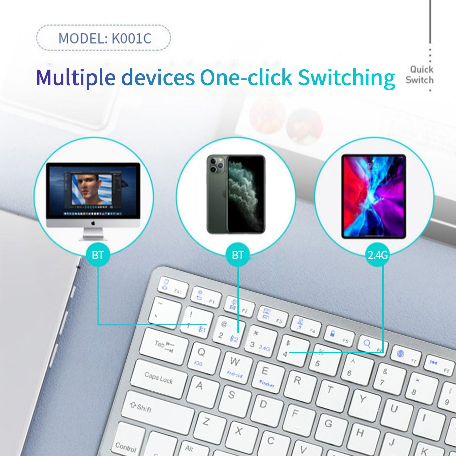 Wireless keyboard Bluetooth rechargeable mini keyboard